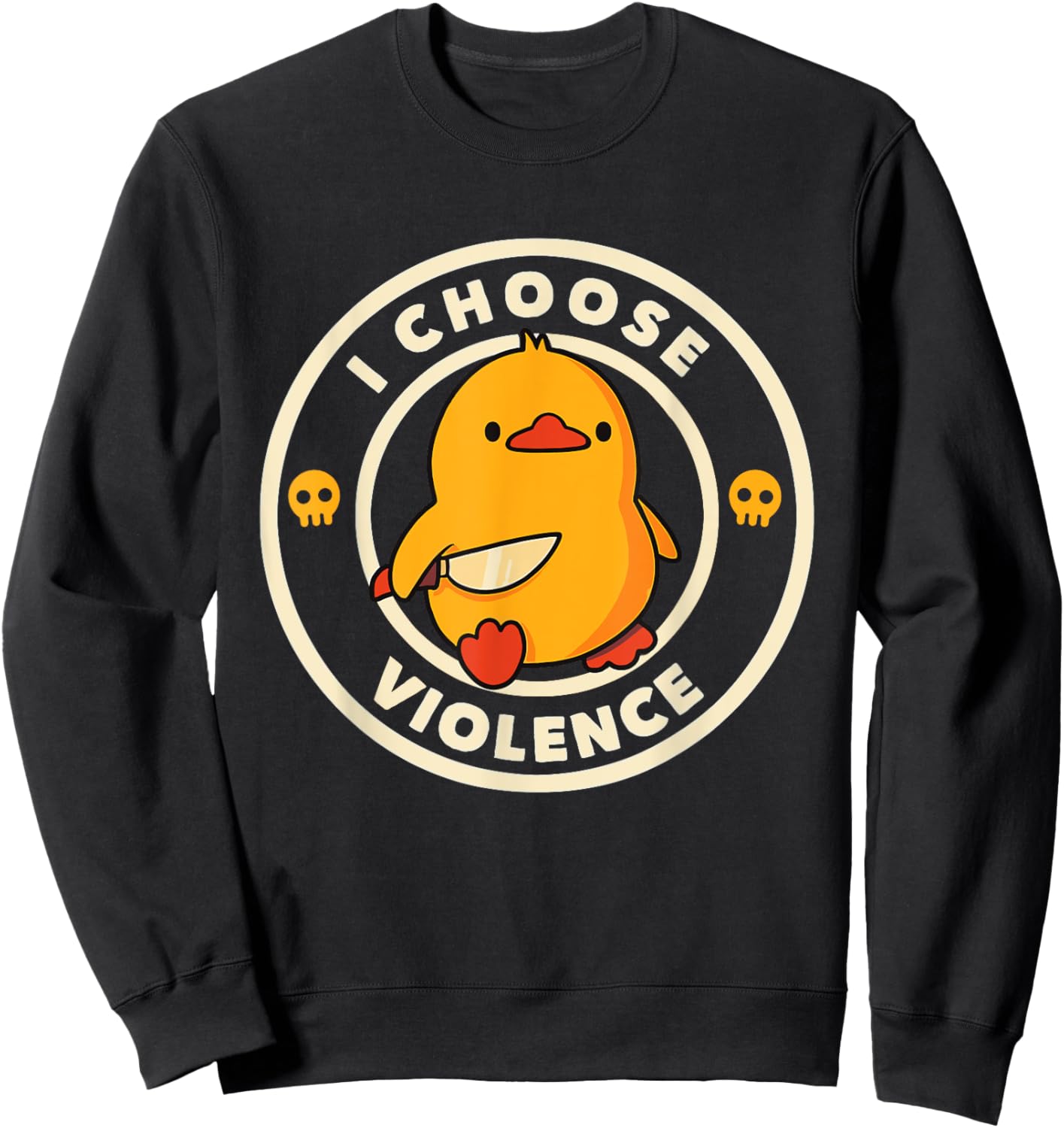 I Choose Funny Violence's Duck Sayings Duck Animals Men Sweatshirt - Sweatshirt | Black
