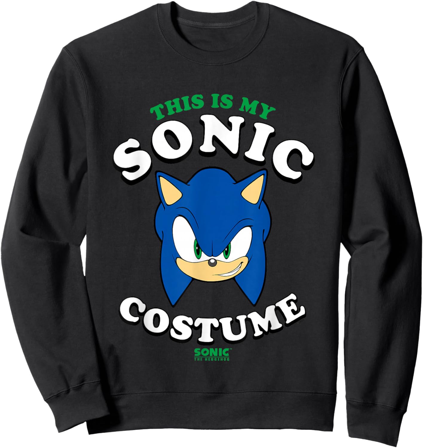 Sonic The Hedgehog Halloween This Is My Sonic Costume Sweatshirt - Sweatshirt | Black