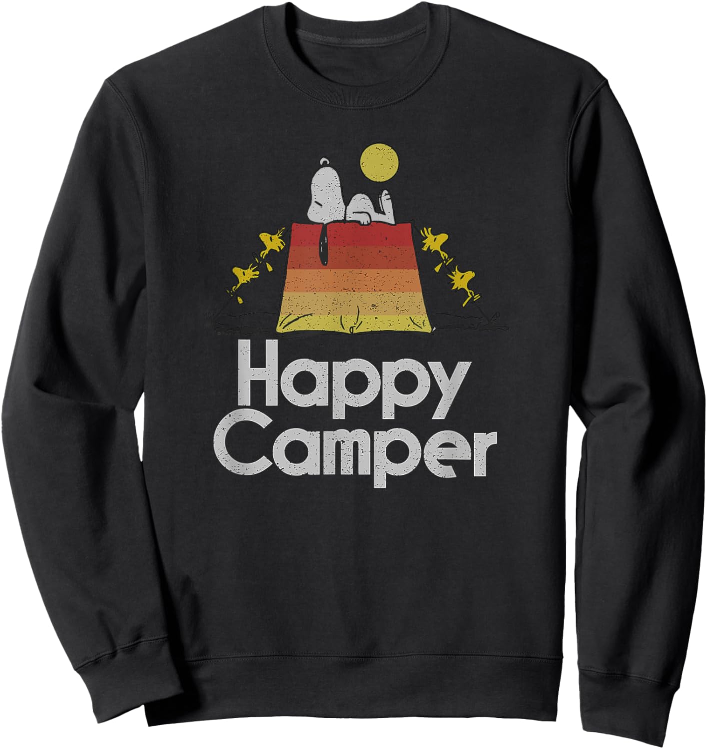 Snoopy & Woodstock - Happy Camper Sweatshirt - Sweatshirt | Black