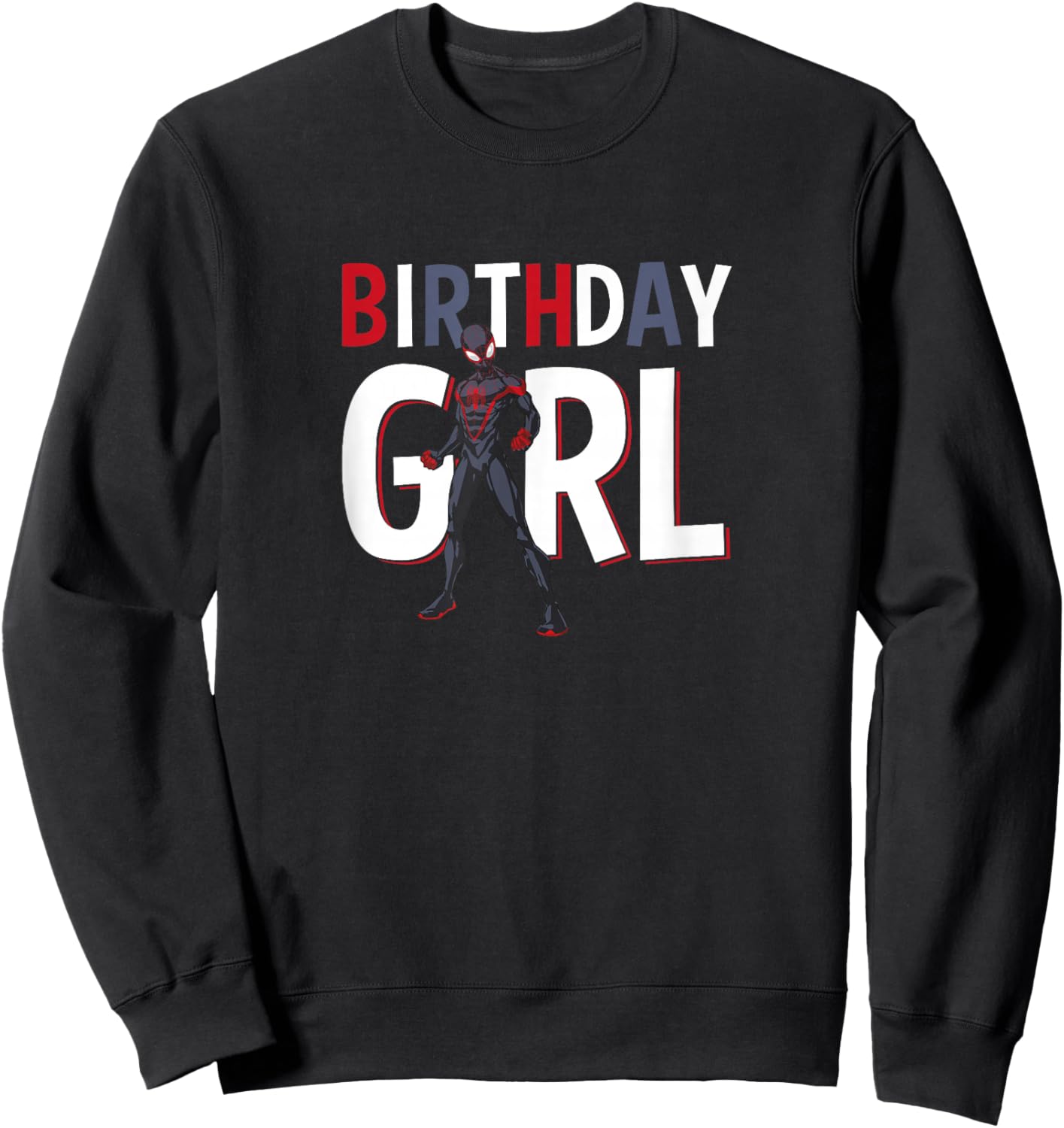 Marvel Spider-Man Miles Morales Birthday Girl Logo Sweatshirt - Sweatshirt | Black