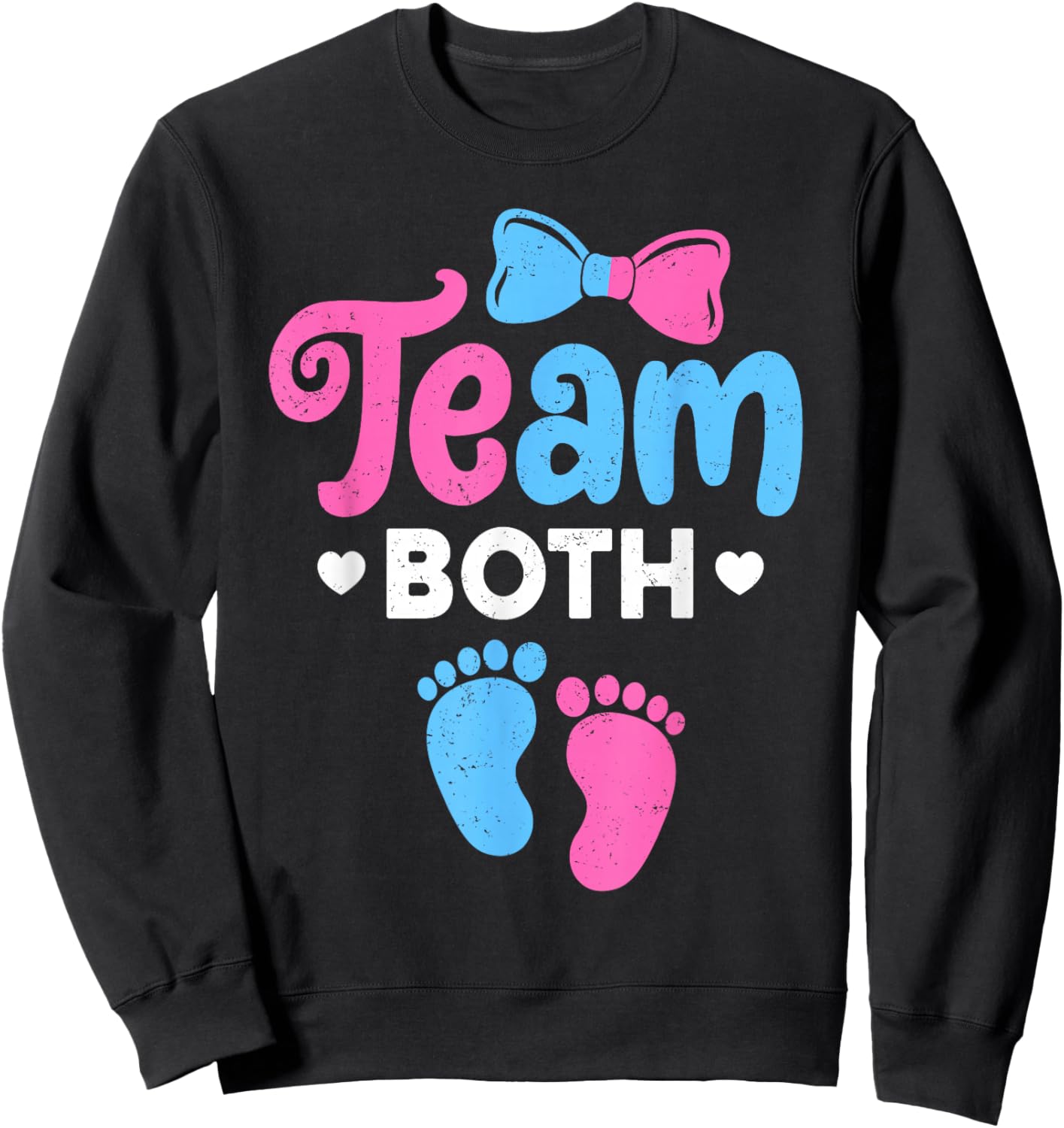 Team Both Pink Or Blue Gender Reveal Sweatshirt - Sweatshirt | Black