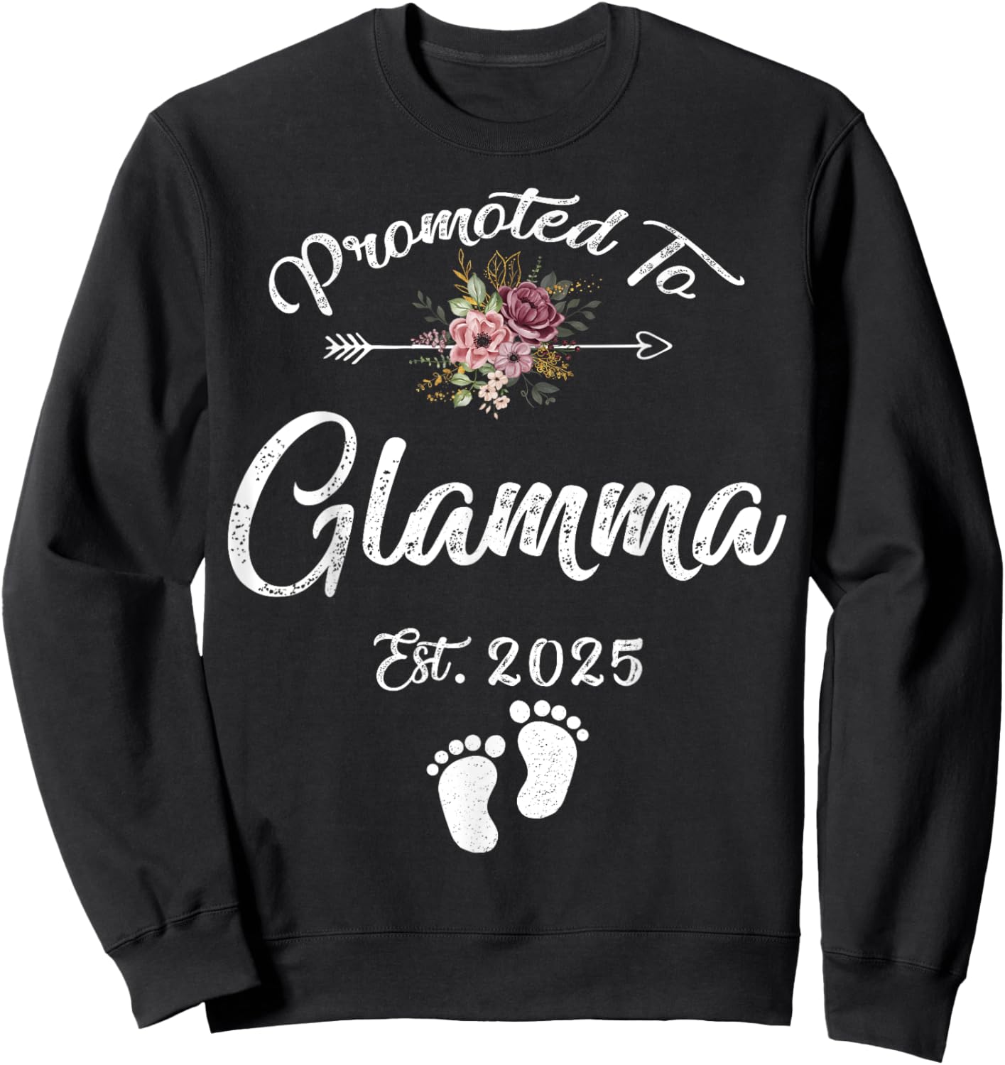 Promoted to Glamma Est 2025 Flower Sweatshirt - Sweatshirt | Black