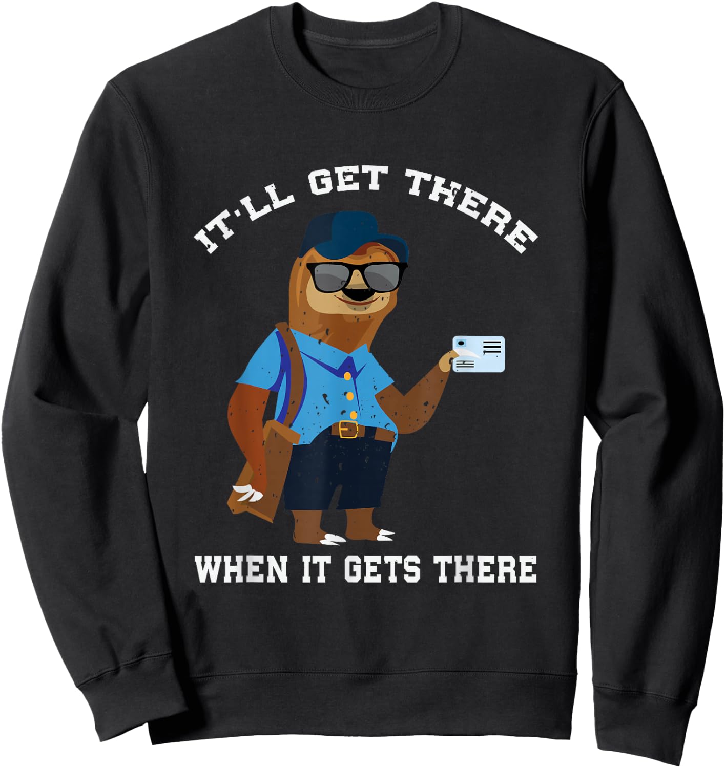 Mailman Sloth Lover Gift Sweatshirt - Sweatshirt | Black