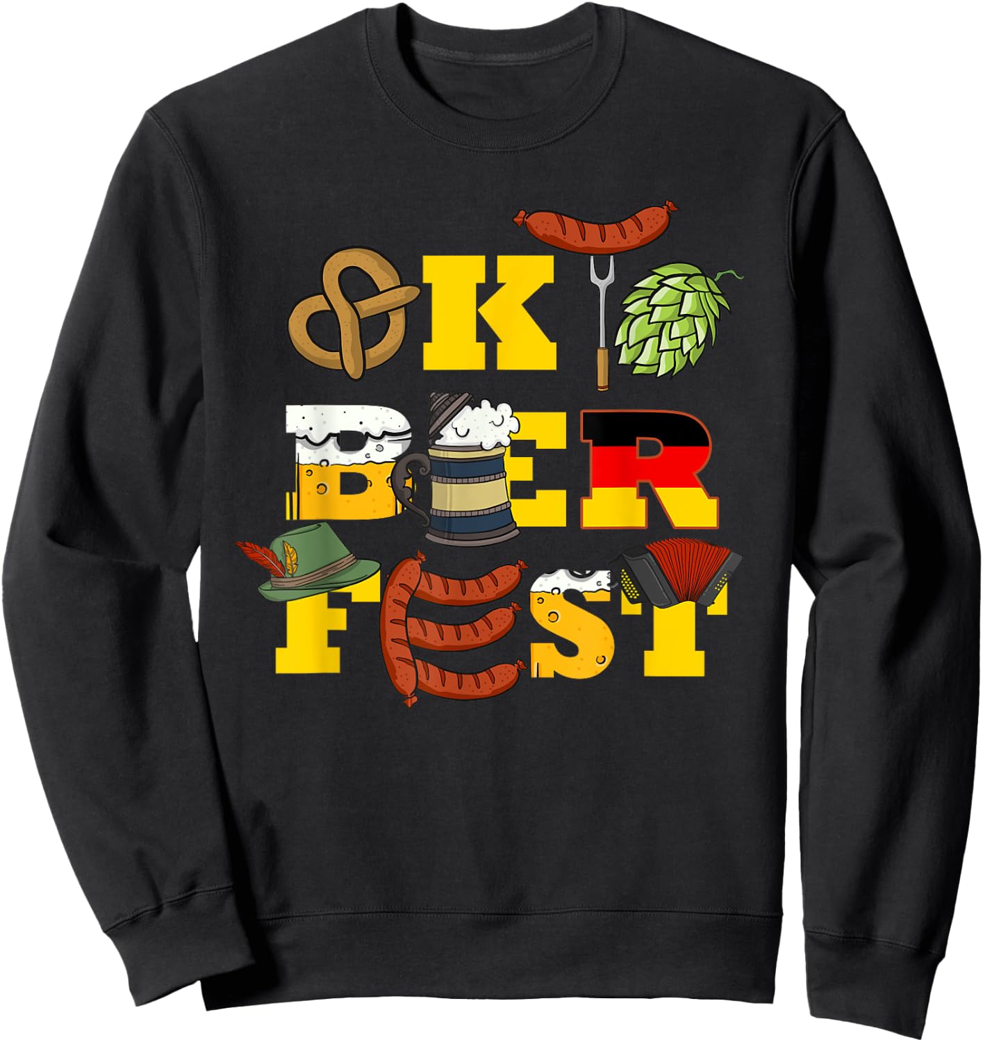 German Oktoberfest Funny Oktoberfest Costume Men Oktoberfest Sweatshirt - Sweatshirt | Black