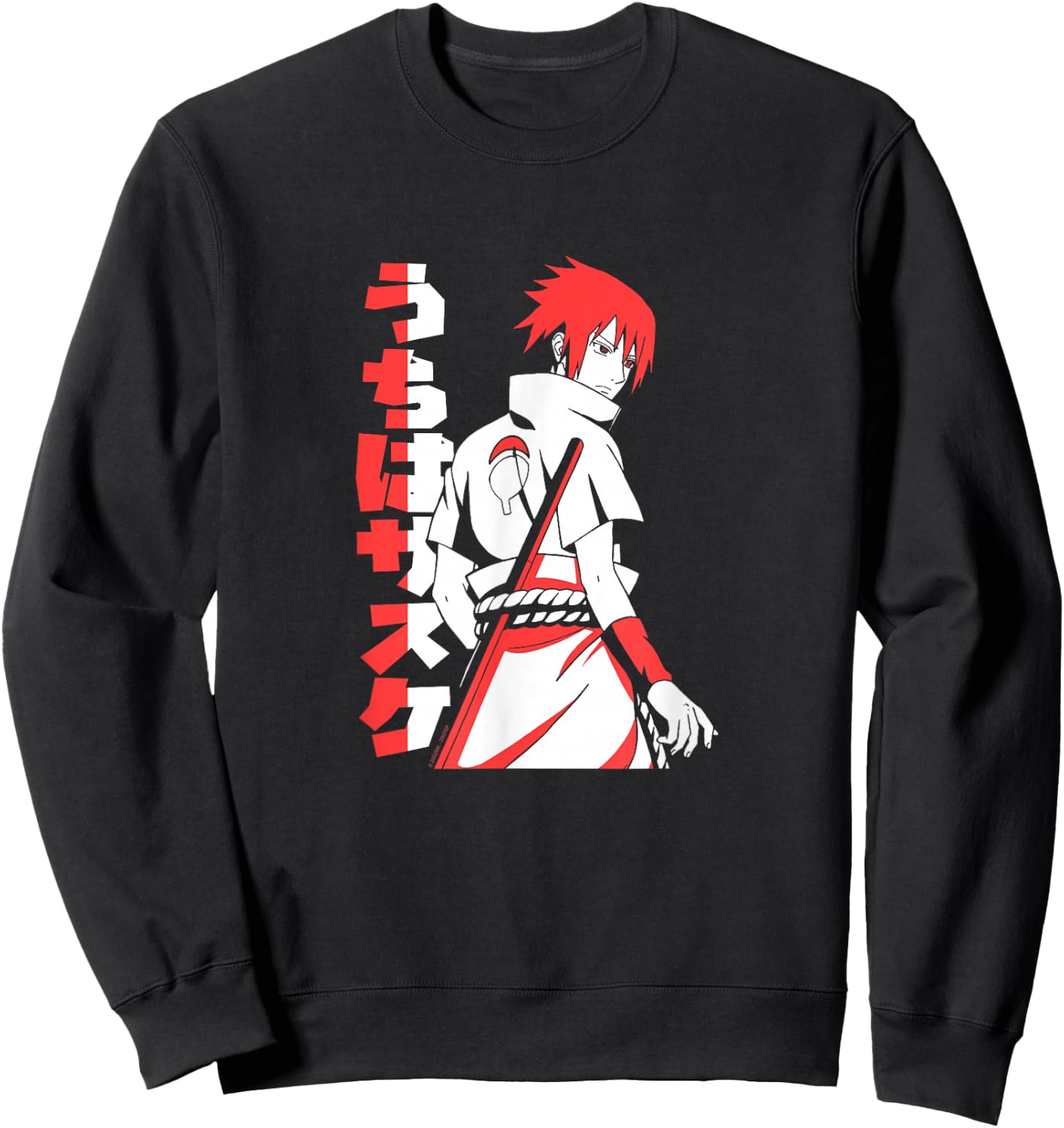Naruto Shippuden Sasuke Uchiha Two Tone Anime Sweatshirt - Sweatshirt | Black