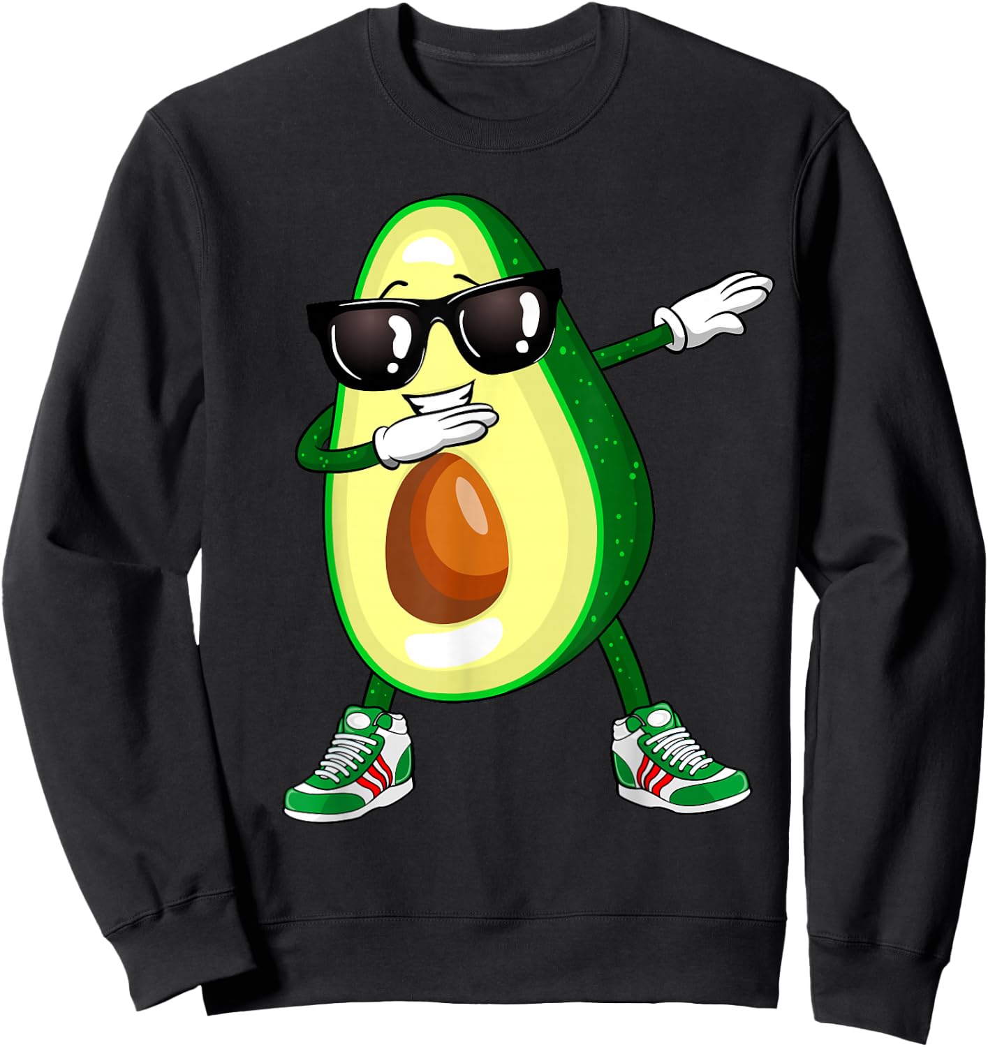 Dabbing Avocado Shirt Funny Vegan Food Lover Kids Women Sweatshirt - Sweatshirt | Black