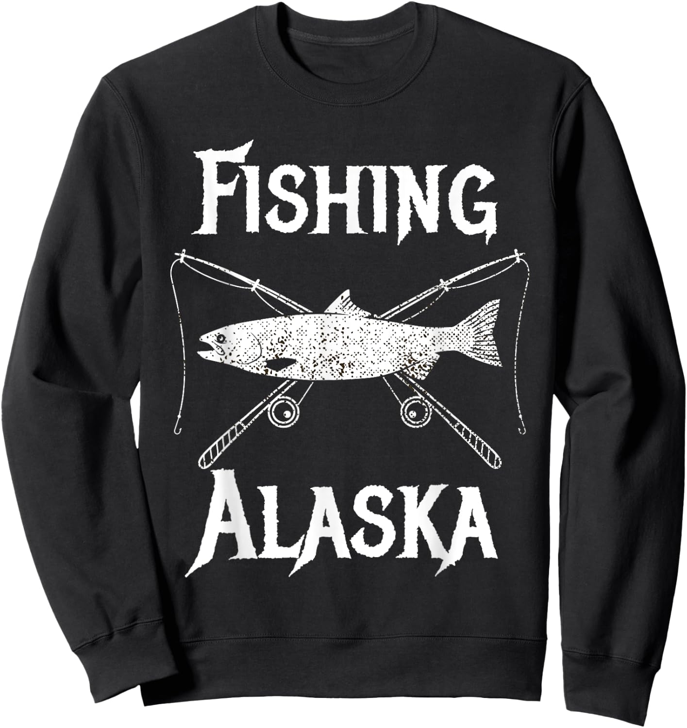 Last Frontier Alaska Souvenirs Gifts Fish Alaska Salmon Sweatshirt - Sweatshirt | Black