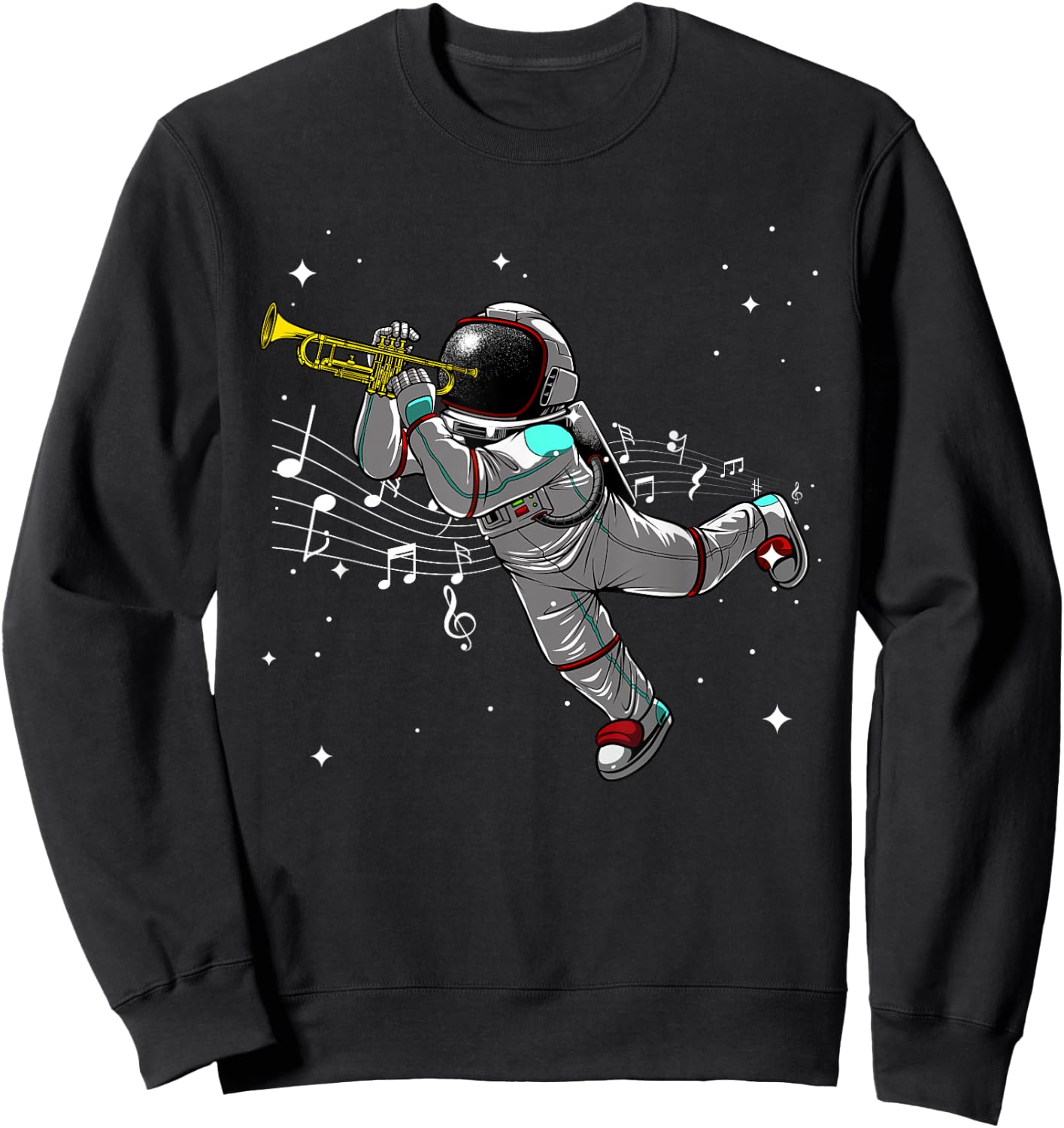 Cool Trumpet Women Astronaut Trumpet Player Musician Sweatshirt - Sweatshirt | Black