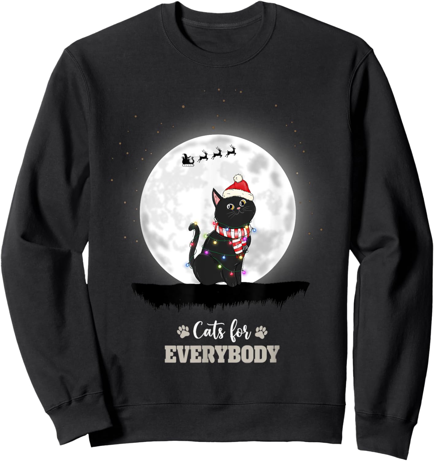 Cats for Everybody Santa Claus Xmas Sweatshirt - Sweatshirt | Black