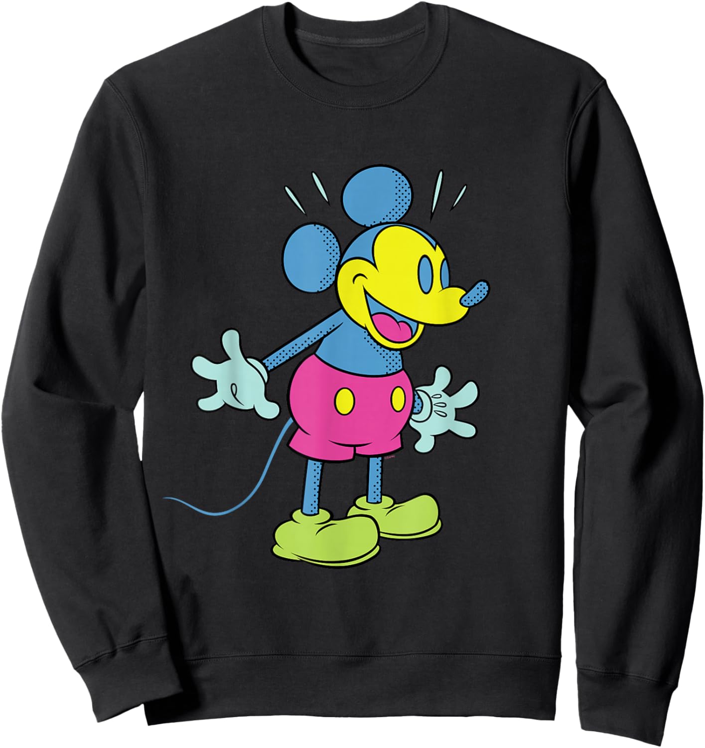 Disney Mickey Mouse Happy Surprise Retro Pop Art Sweatshirt - Sweatshirt | Black