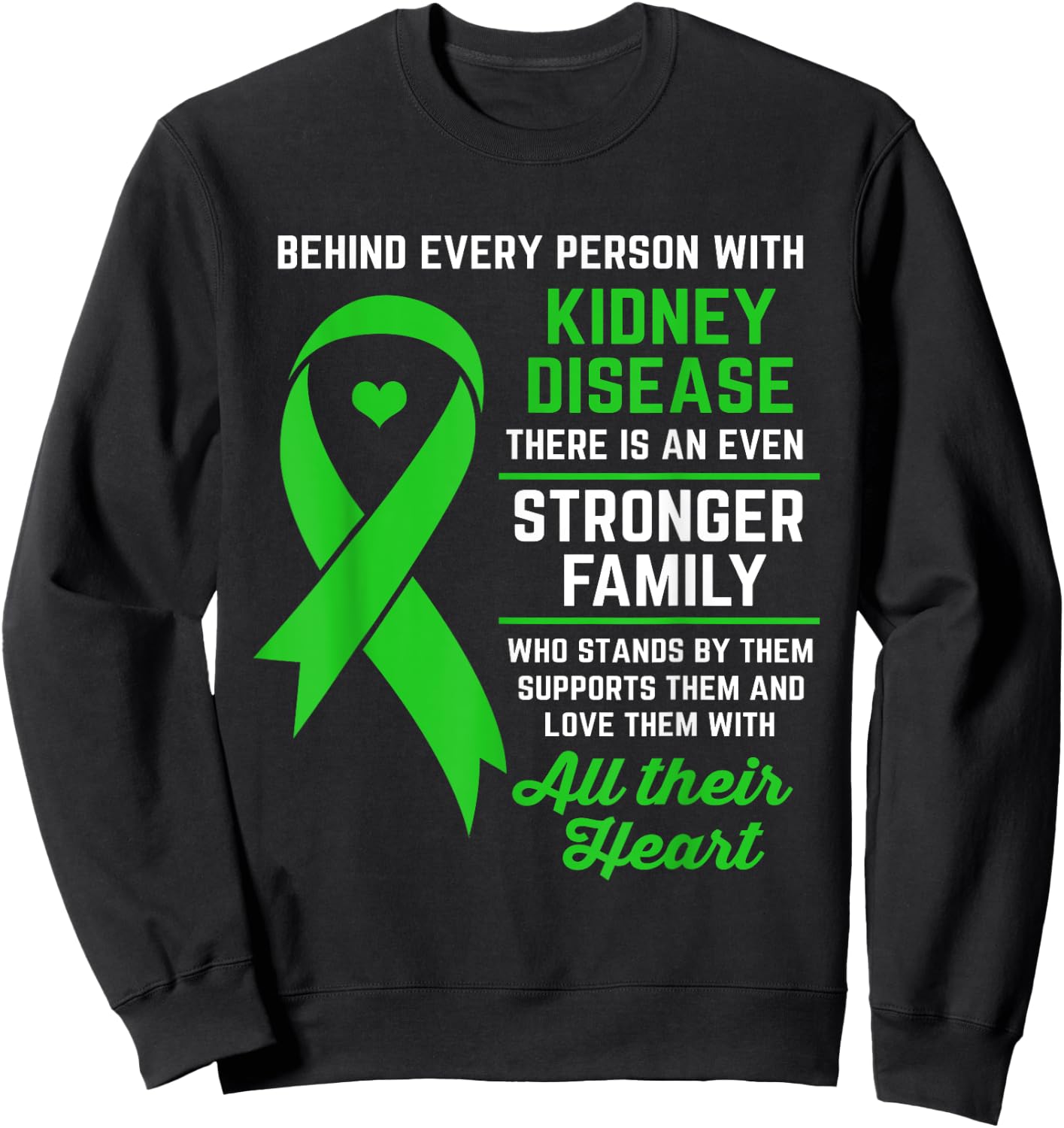 Kidney Disease Awareness Kidney Disease Support Sweatshirt - Sweatshirt | Black