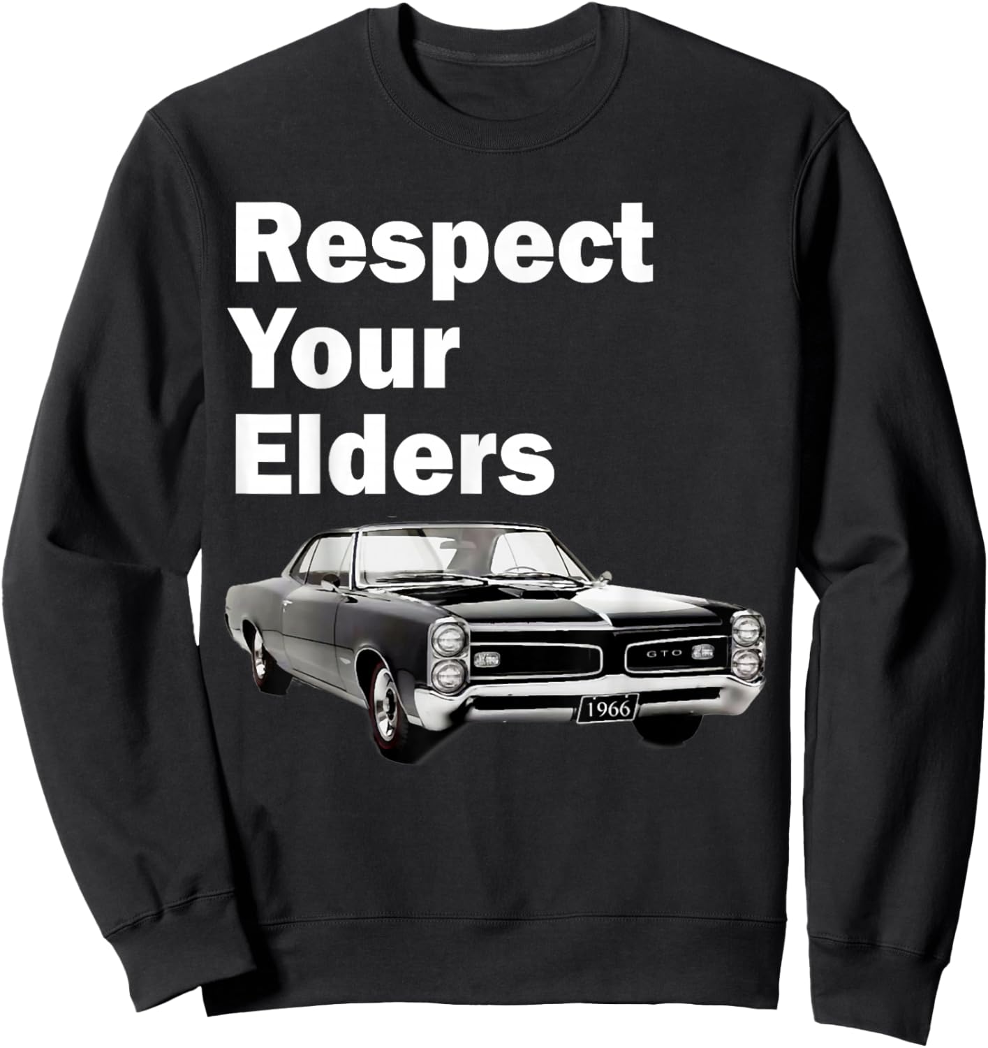 1966 66 GTO Classic Car Old School Muscle Car Sweatshirt - Sweatshirt | Black