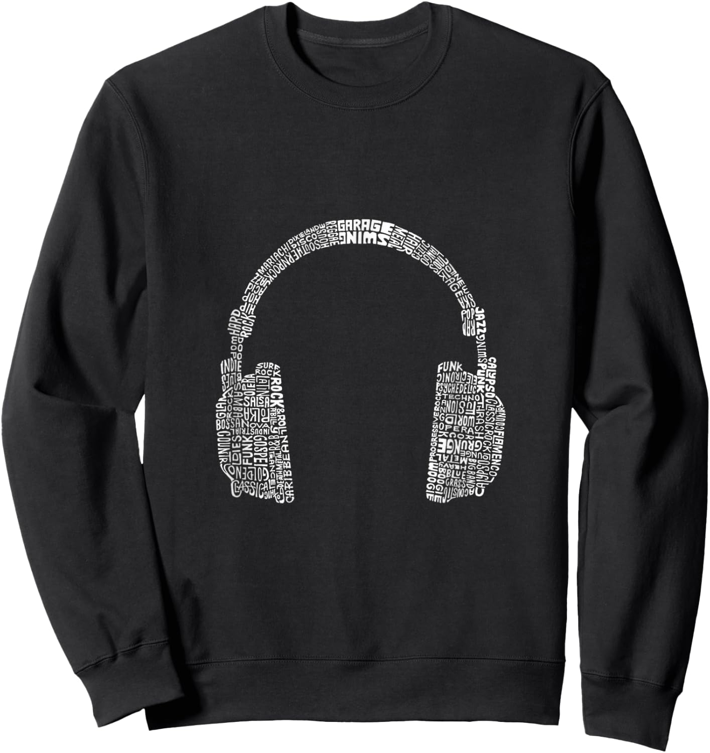 Headphones music genres - Music lovers Sweatshirt - Sweatshirt | Black