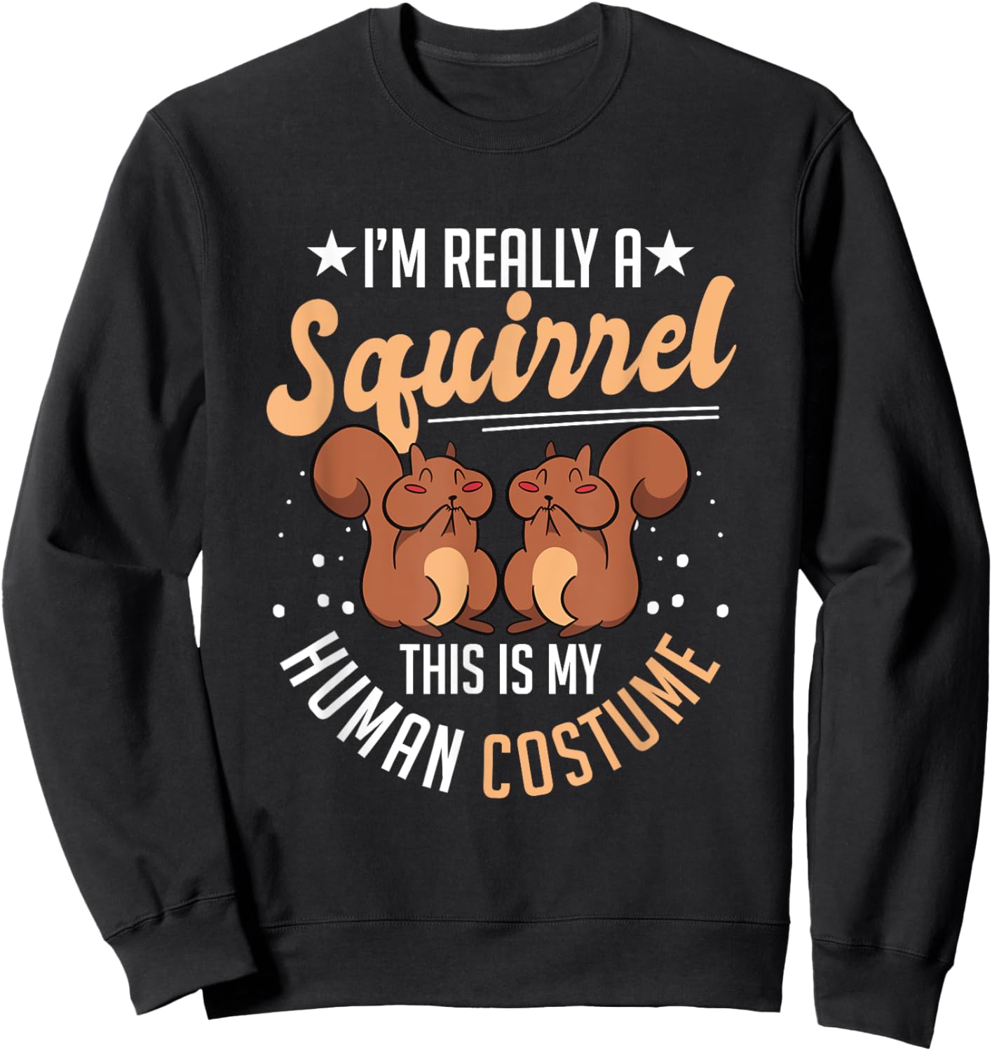 Chipmunk I'm Really A Squirrel This Is My Human Costume Sweatshirt - Sweatshirt | Black