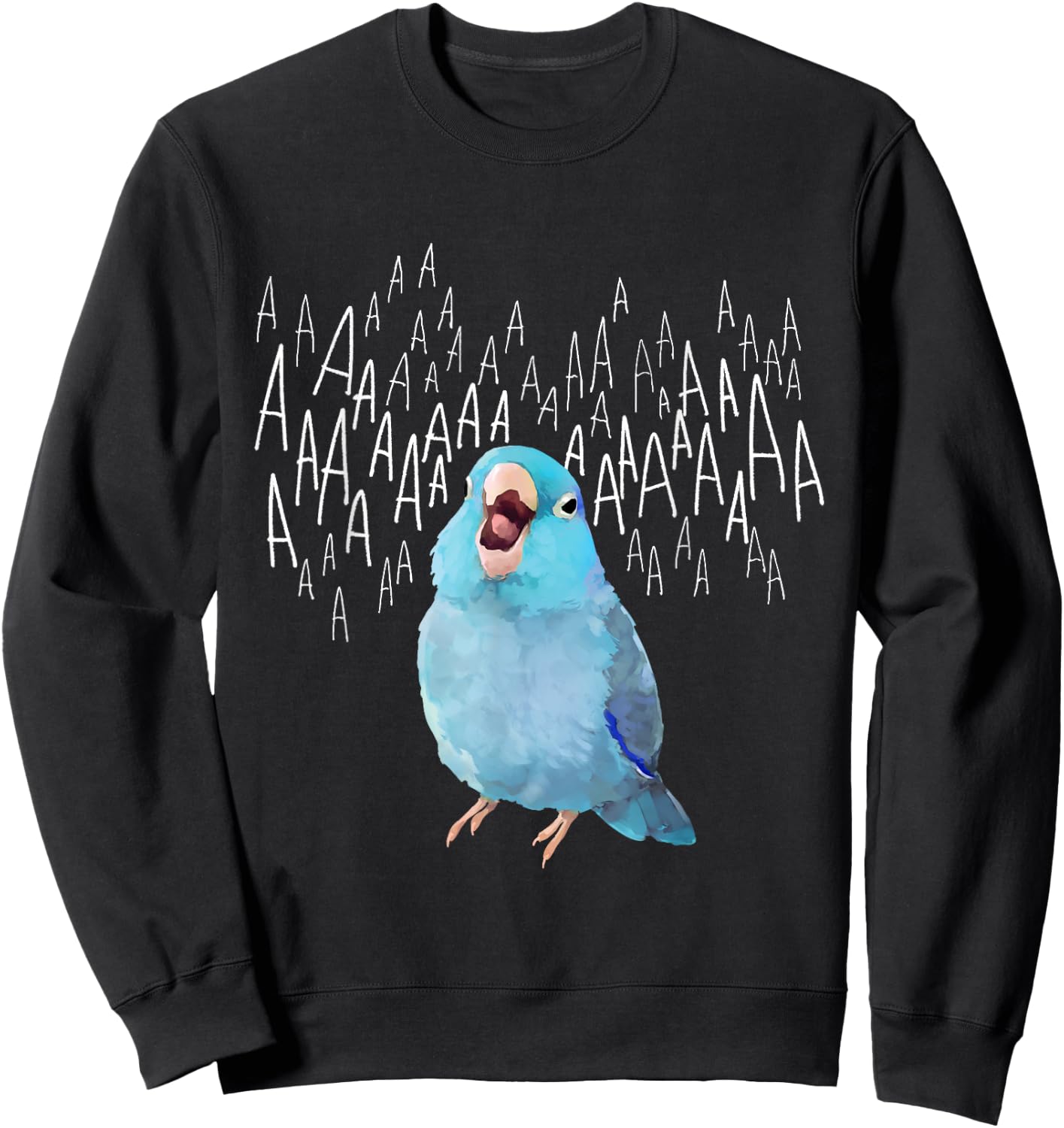 Birbber -Adults Black Cotton 100% Screaming Parrotlet Sweatshirt - Sweatshirt | Black