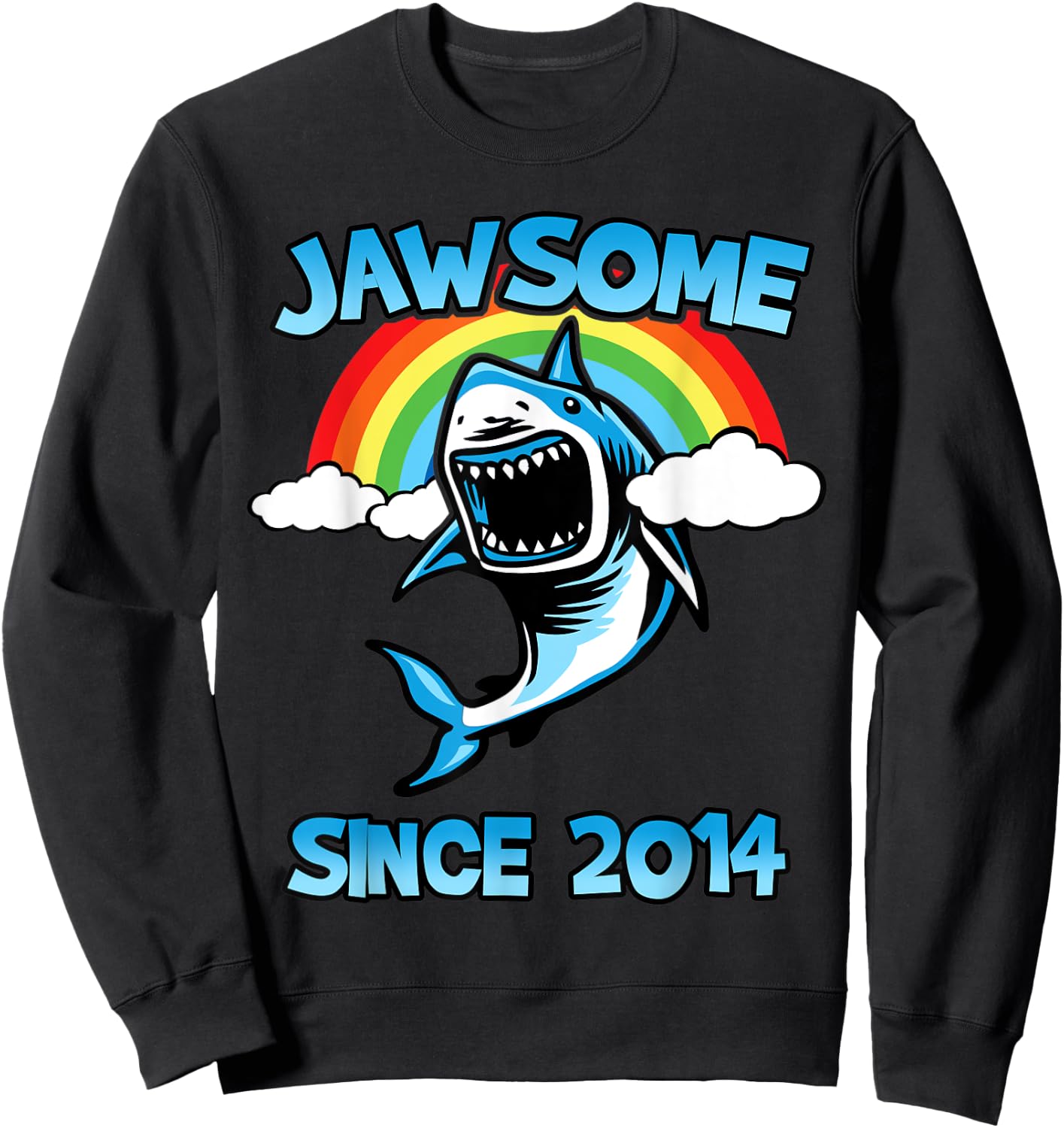 Jawsome Since 2014 Happy Shark 5 Birthday Gift Sweatshirt - Sweatshirt | Black