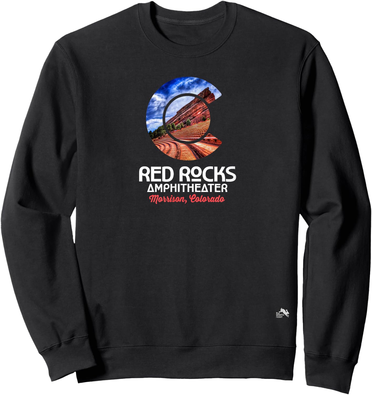 Red Rocks Amphitheater - Colorado State Flag - Morrison Sweatshirt - Sweatshirt | Black