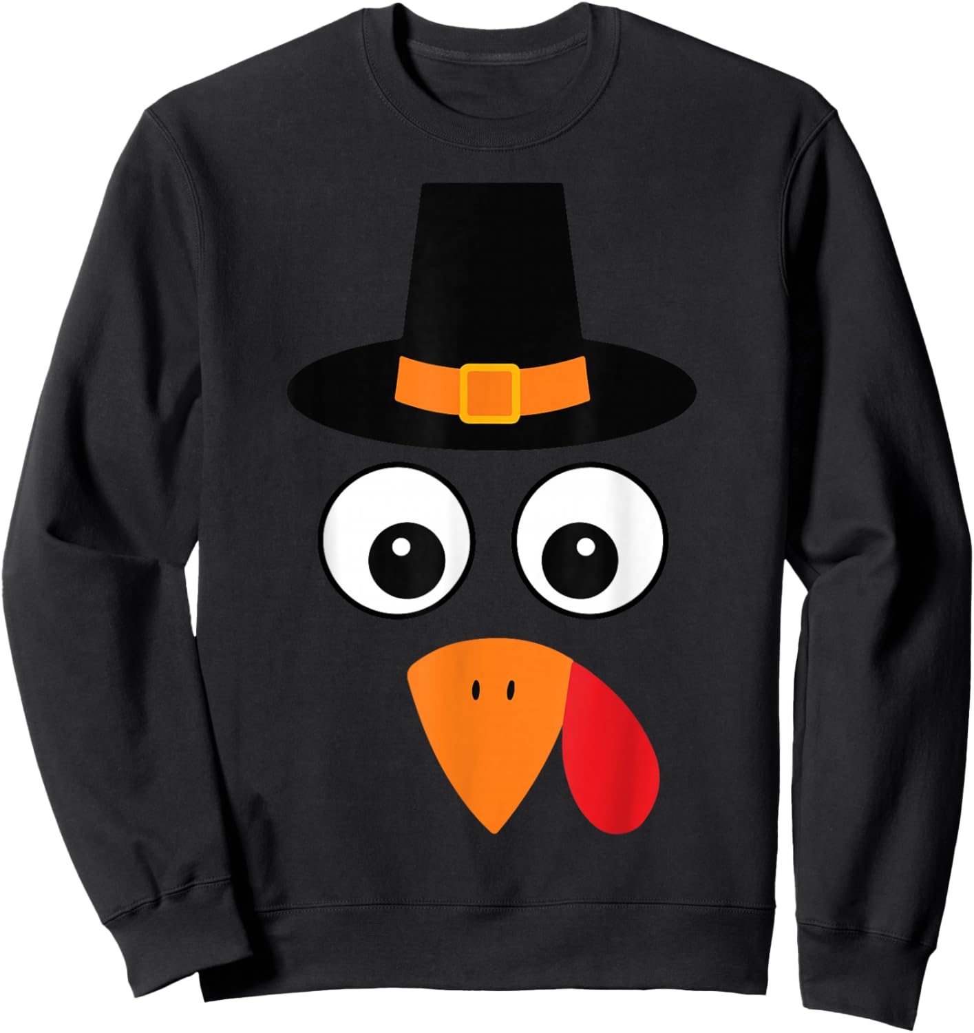 Thanksgiving Turkey Face Pilgrim Toddler Turkey Trot Costume Sweatshirt - Sweatshirt | Black