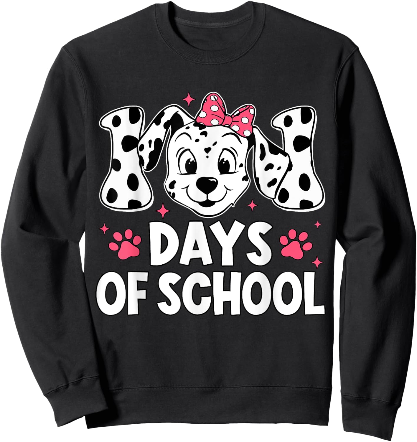 100 Days Of School Dalmatian Dog Boy Kid 100th Day Of School Sweatshirt - Sweatshirt | Black
