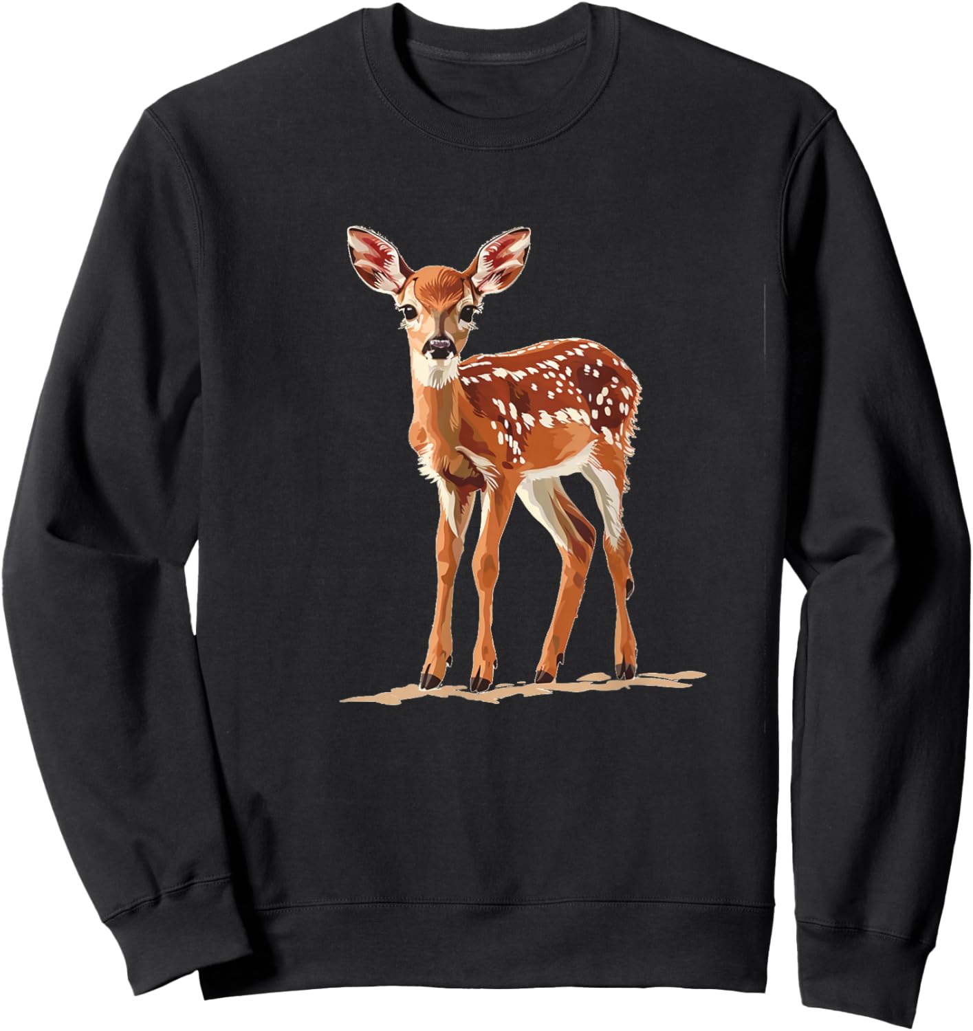 Happy deer fawn animal Sweatshirt - Sweatshirt | Black