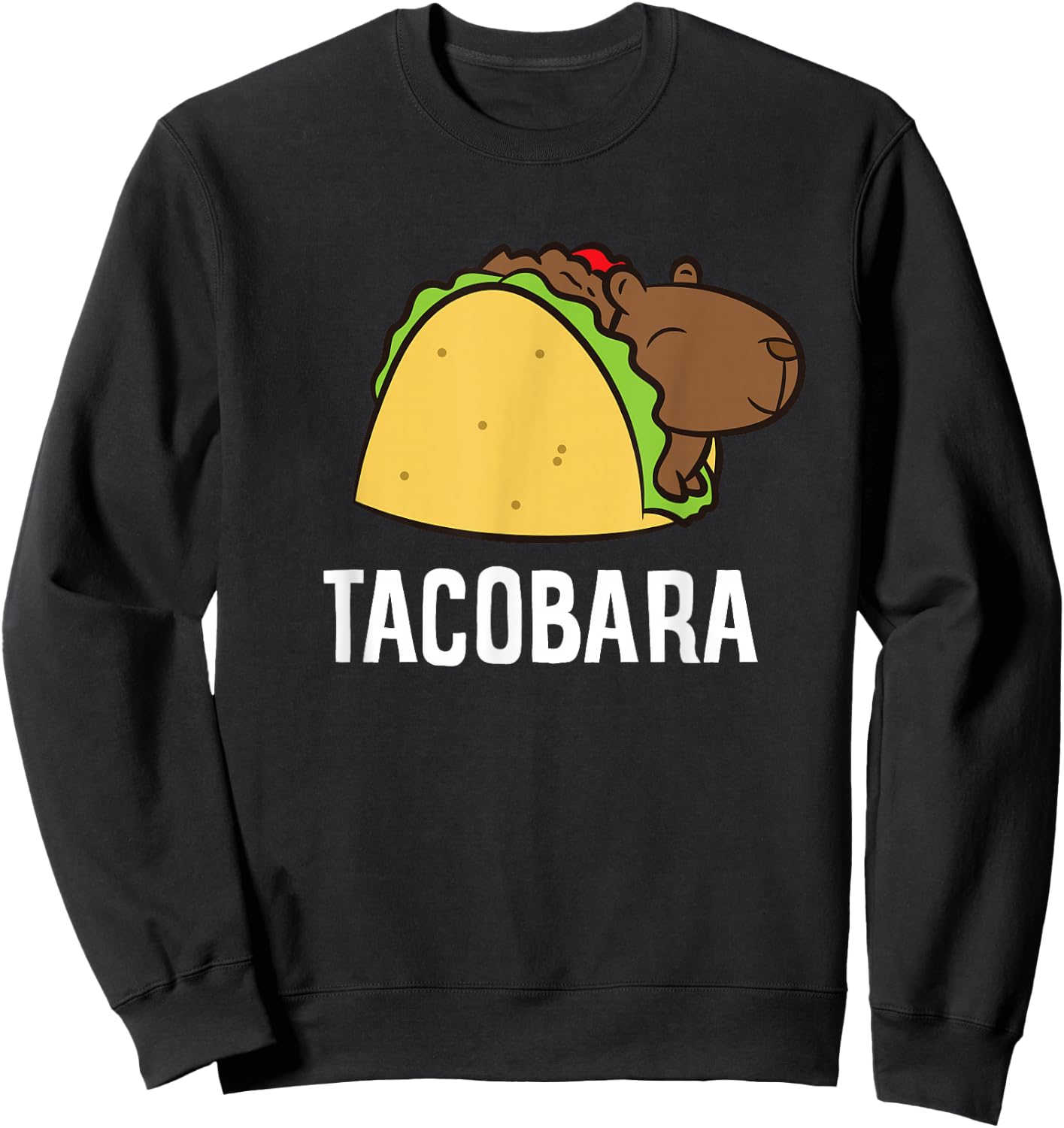 Tacobara Funny Capybara Tacos Sweatshirt - Sweatshirt | Black