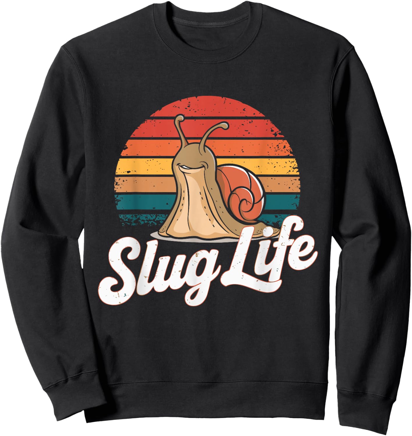 Slug Life Retro funny Snail Design Sweatshirt - Sweatshirt | Black