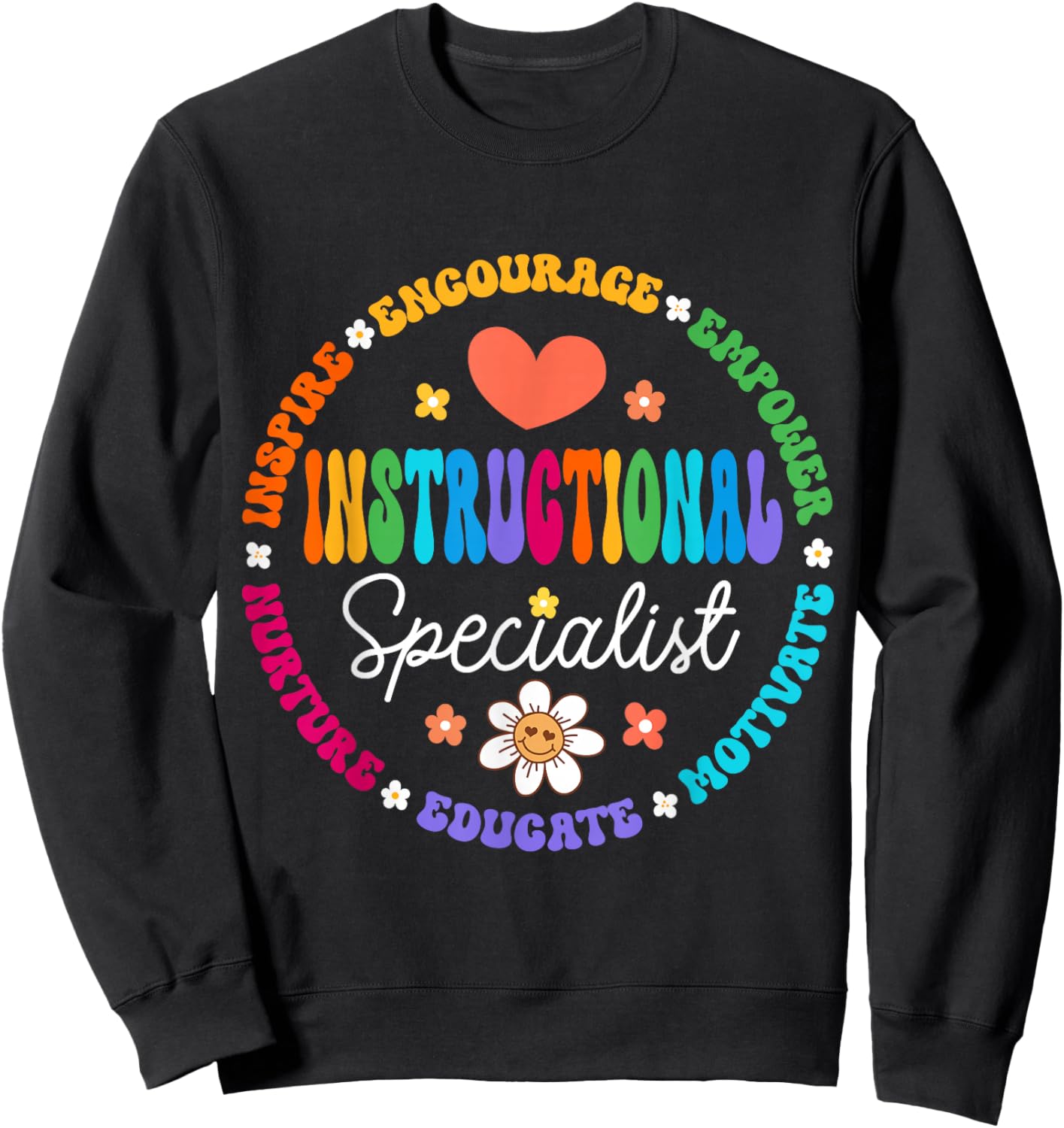 Instructional Specialist School Cute Academic Teacher Sweatshirt - Sweatshirt | Black