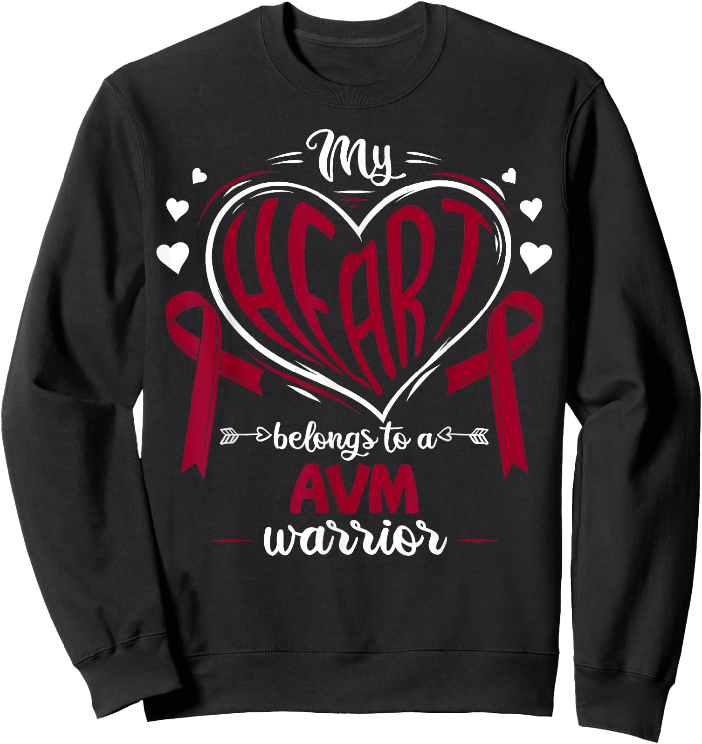 AV Malformation My Heart Belongs To A AVM Warrior AVM Sweatshirt - Sweatshirt | Black