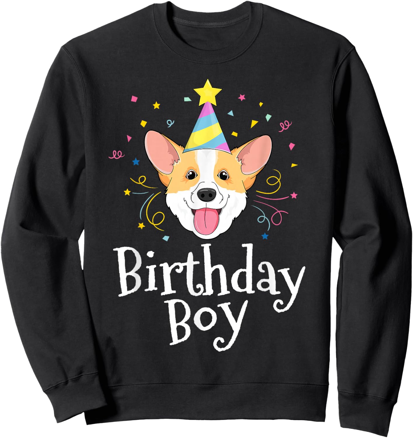 Corgi Shirt For Kids Birthday Boy Dog Party Puppy Love Pet Sweatshirt - Sweatshirt | Black