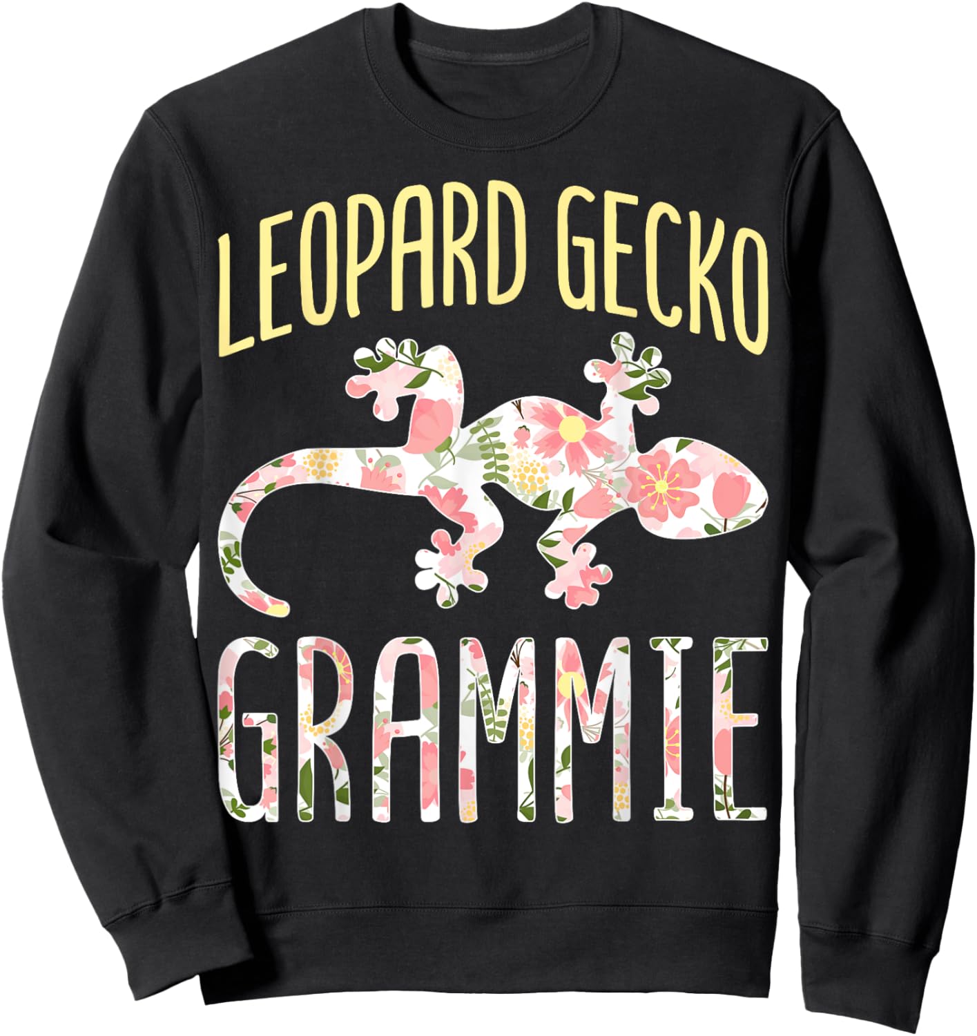 Leopard Gecko Grammie Reptile Lizard Gecko Keeper Grandma Sweatshirt - Sweatshirt | Black