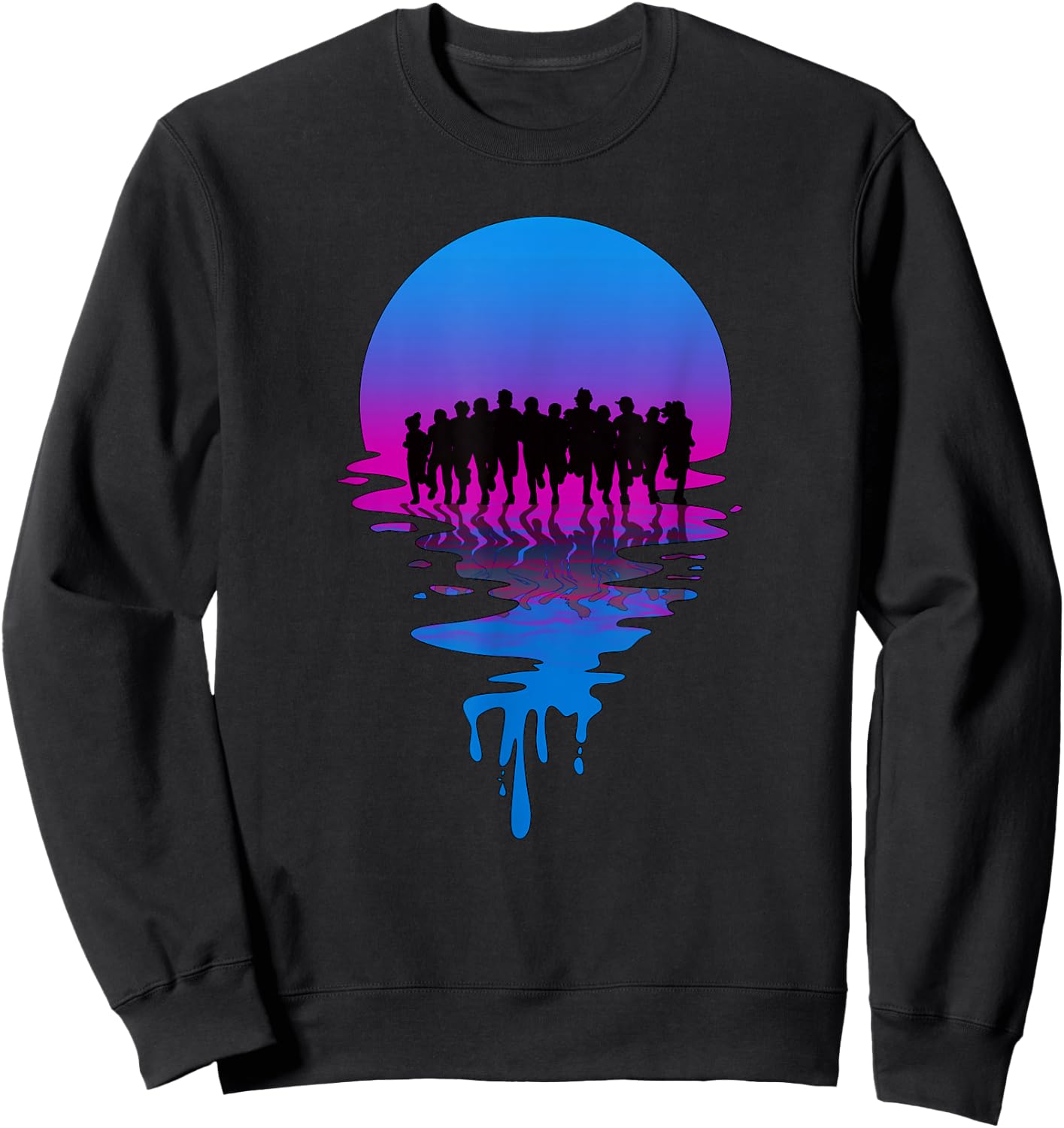 Vintage Retro Sunset Marathon Sweatshirt - Sweatshirt | Black
