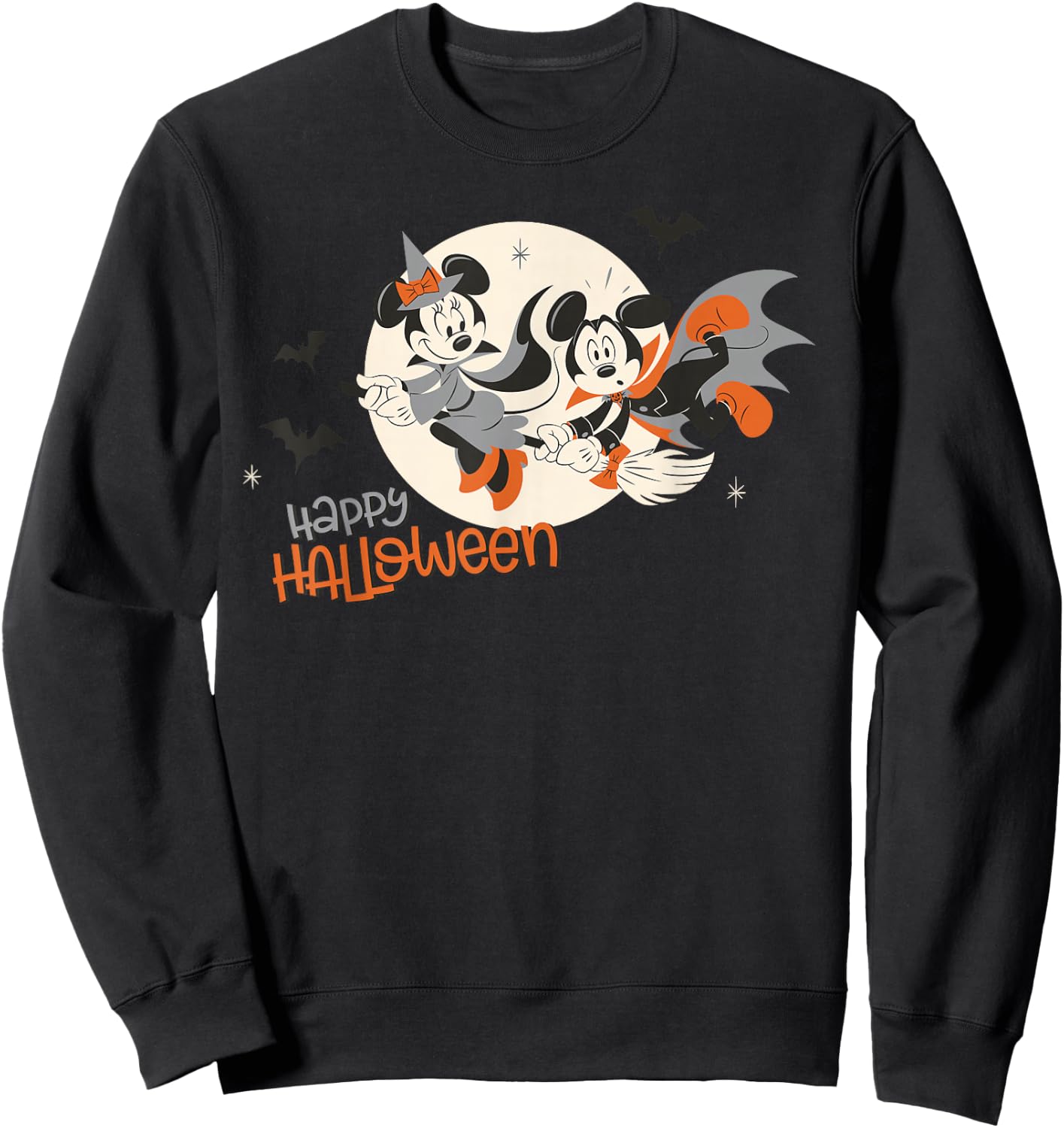 Disney Halloween Minnie and Minnie Flying Sweatshirt - Sweatshirt | Black