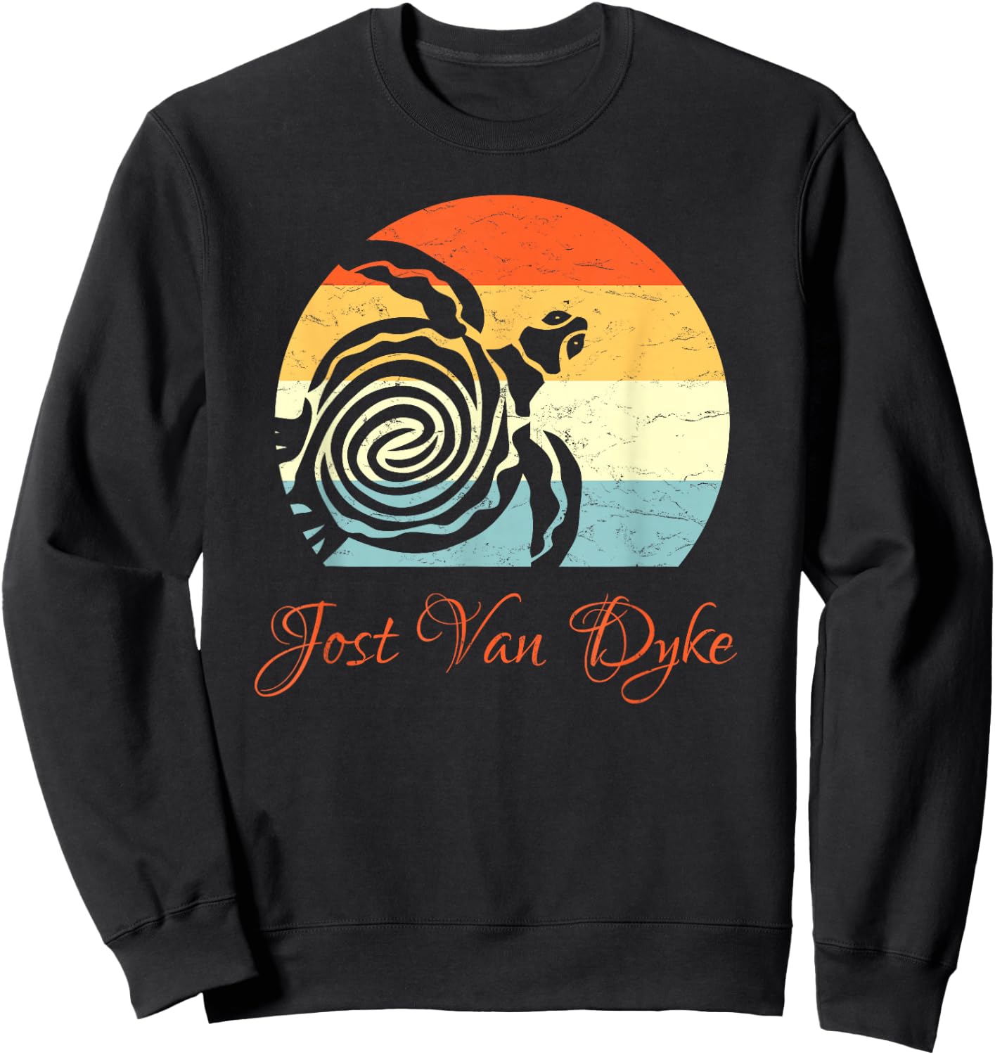 Jost-Van-Dyke, BVI Caribbean Sea Turtle Vacation Sweatshirt - Sweatshirt | Black