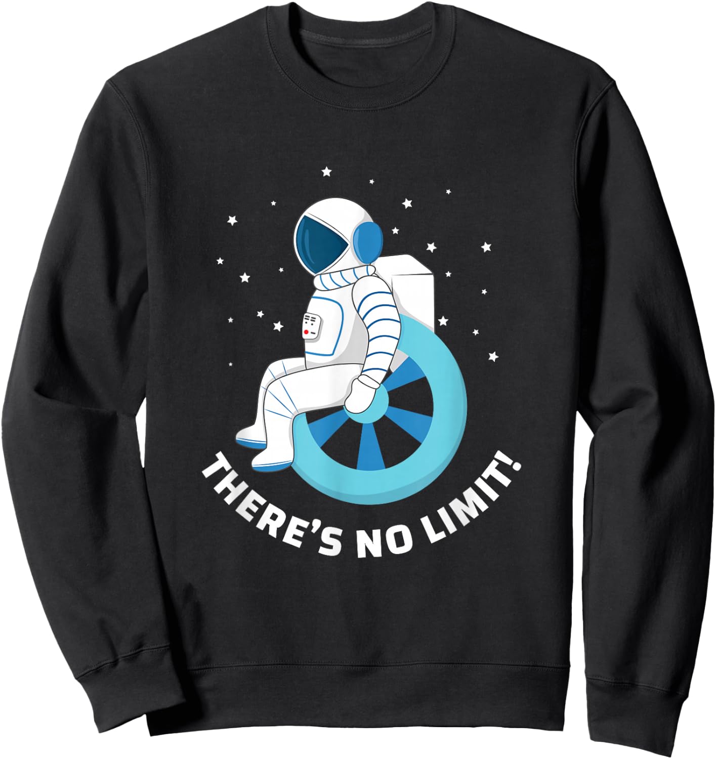Wheelchair User Design I Motivation and Support Sweatshirt - Sweatshirt | Black