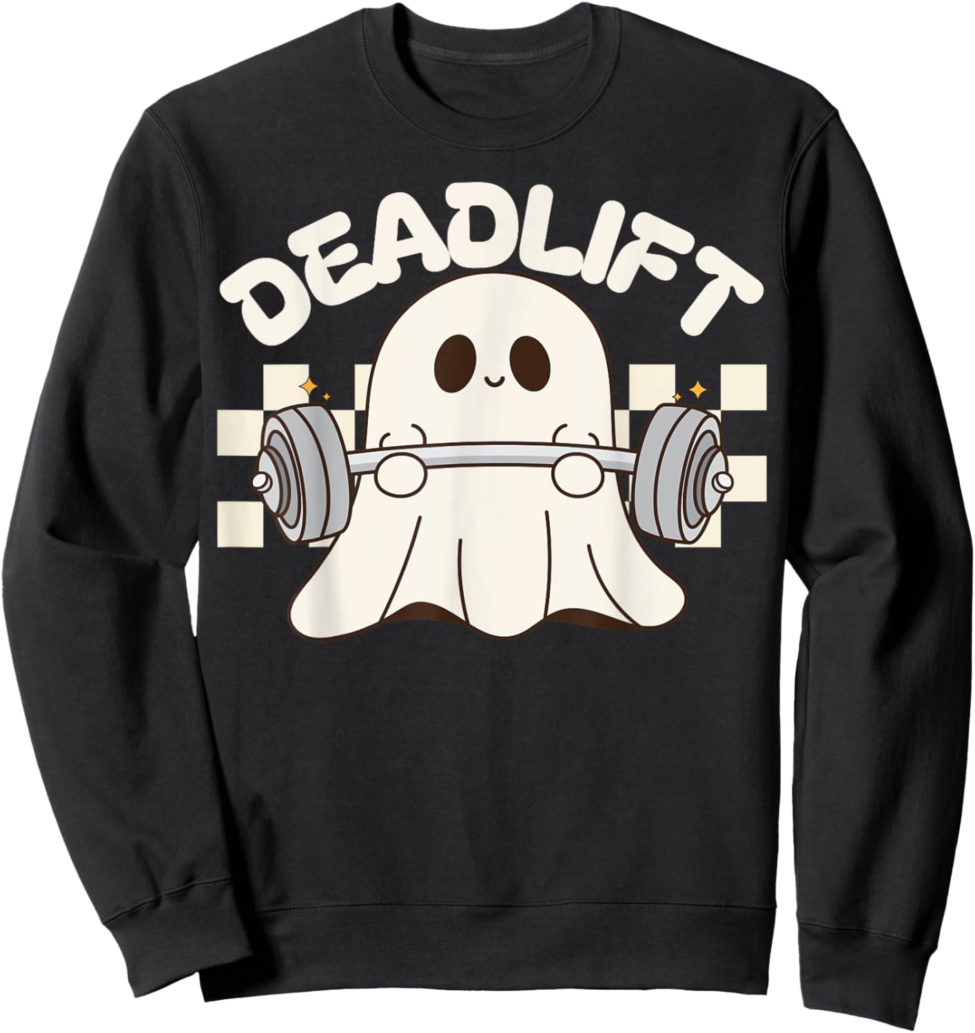 Dead Lift Funny Halloween Ghost Weight Lifting Workout GYM Sweatshirt - Sweatshirt | Black