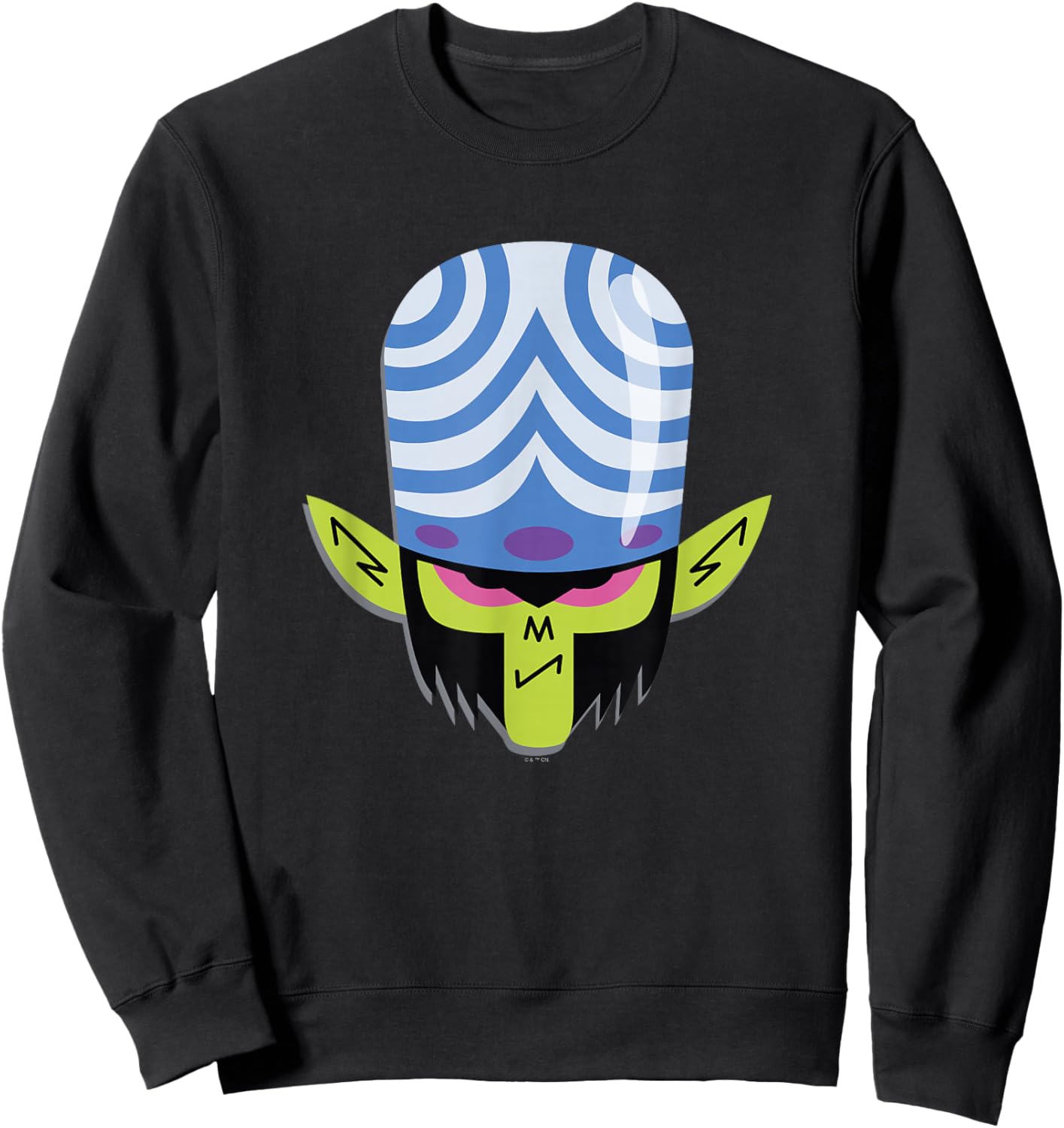 Power Puff Girls Mojo JoJo Big Face Angry Mood Logo Sweatshirt - Sweatshirt | Black