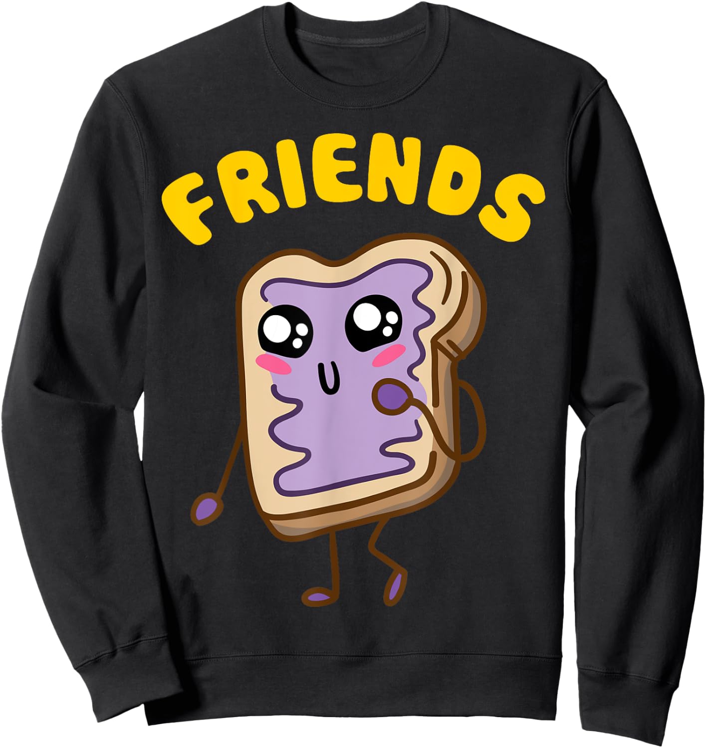 Kawaii Peanut Butter - Jelly - 2/2 BFF Best Friends Matching Sweatshirt - Sweatshirt | Black