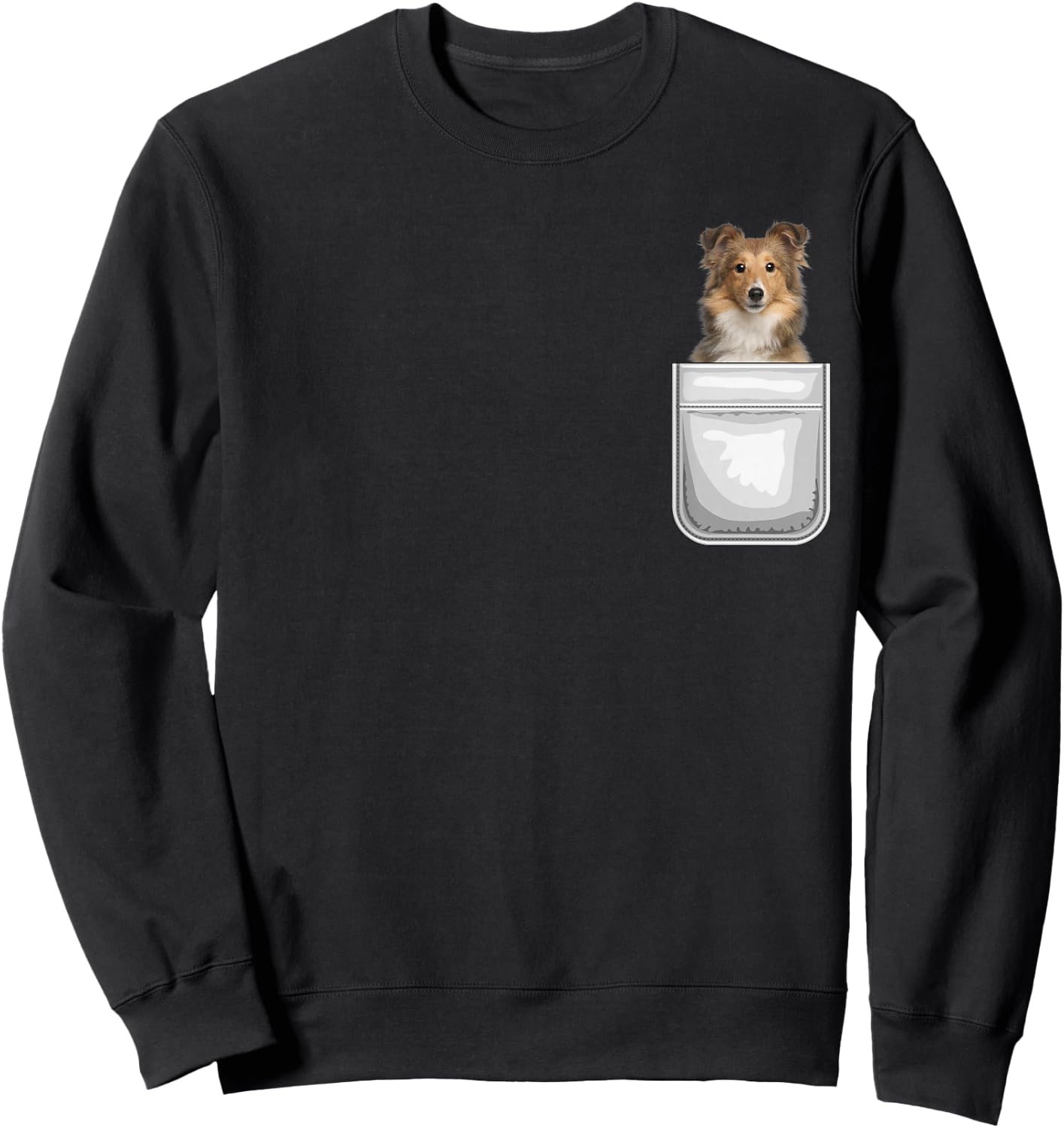 Sheltie Shetland Sheepdog Puppy Dog in Your Pocket Sweatshirt - Sweatshirt | Black