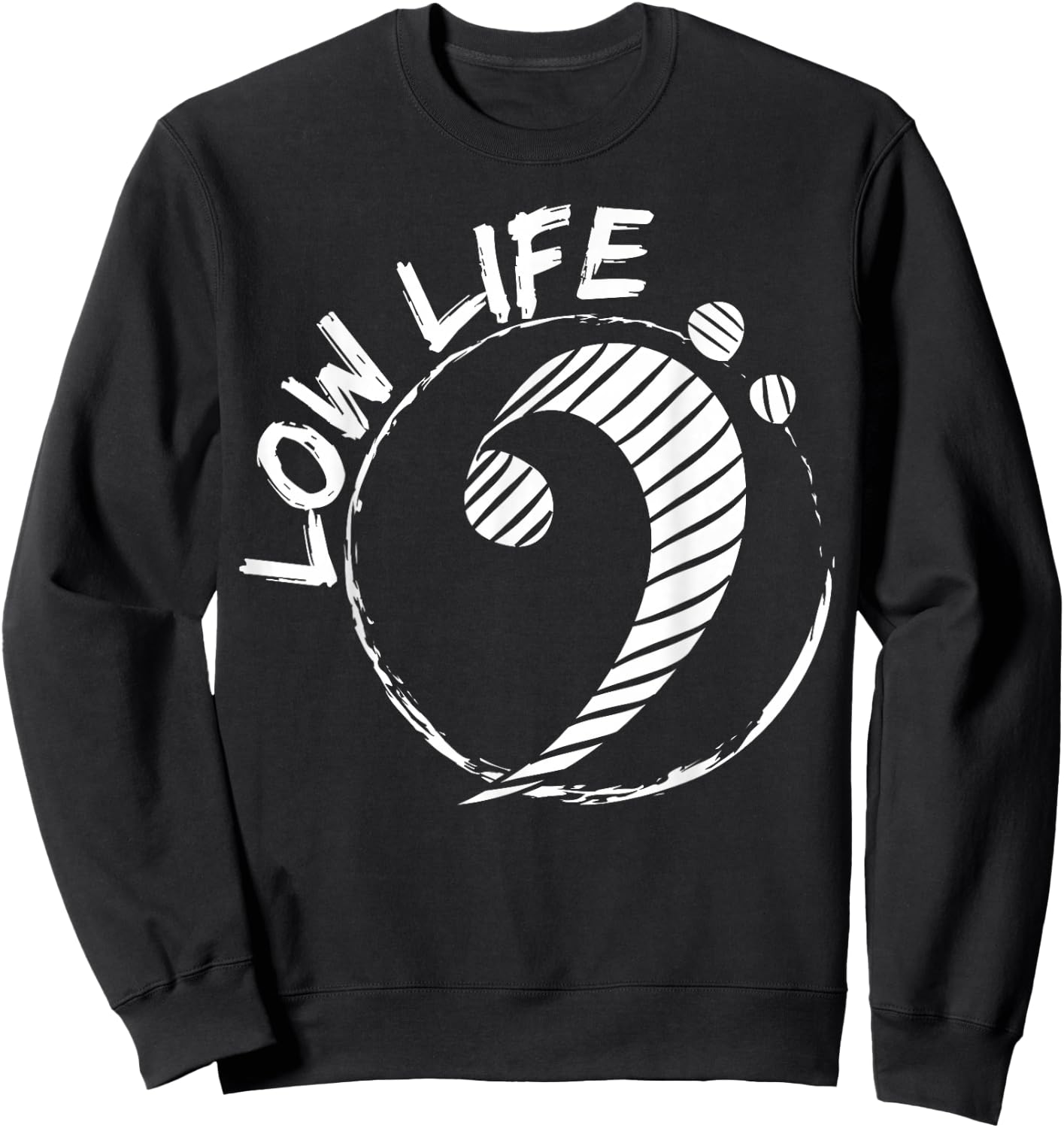 Funny Music Shirt | Low Life Clef | Clef Guitar Sweatshirt - Sweatshirt | Black
