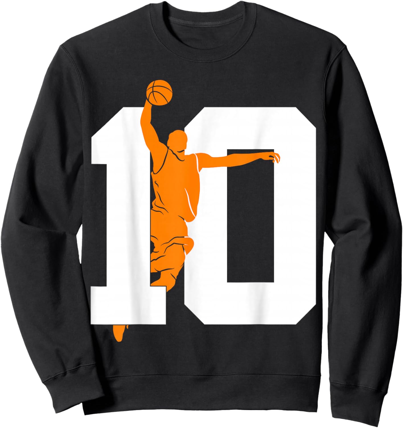 Number 10 Years Basketball 10th Birthday Sweatshirt - Sweatshirt | Black