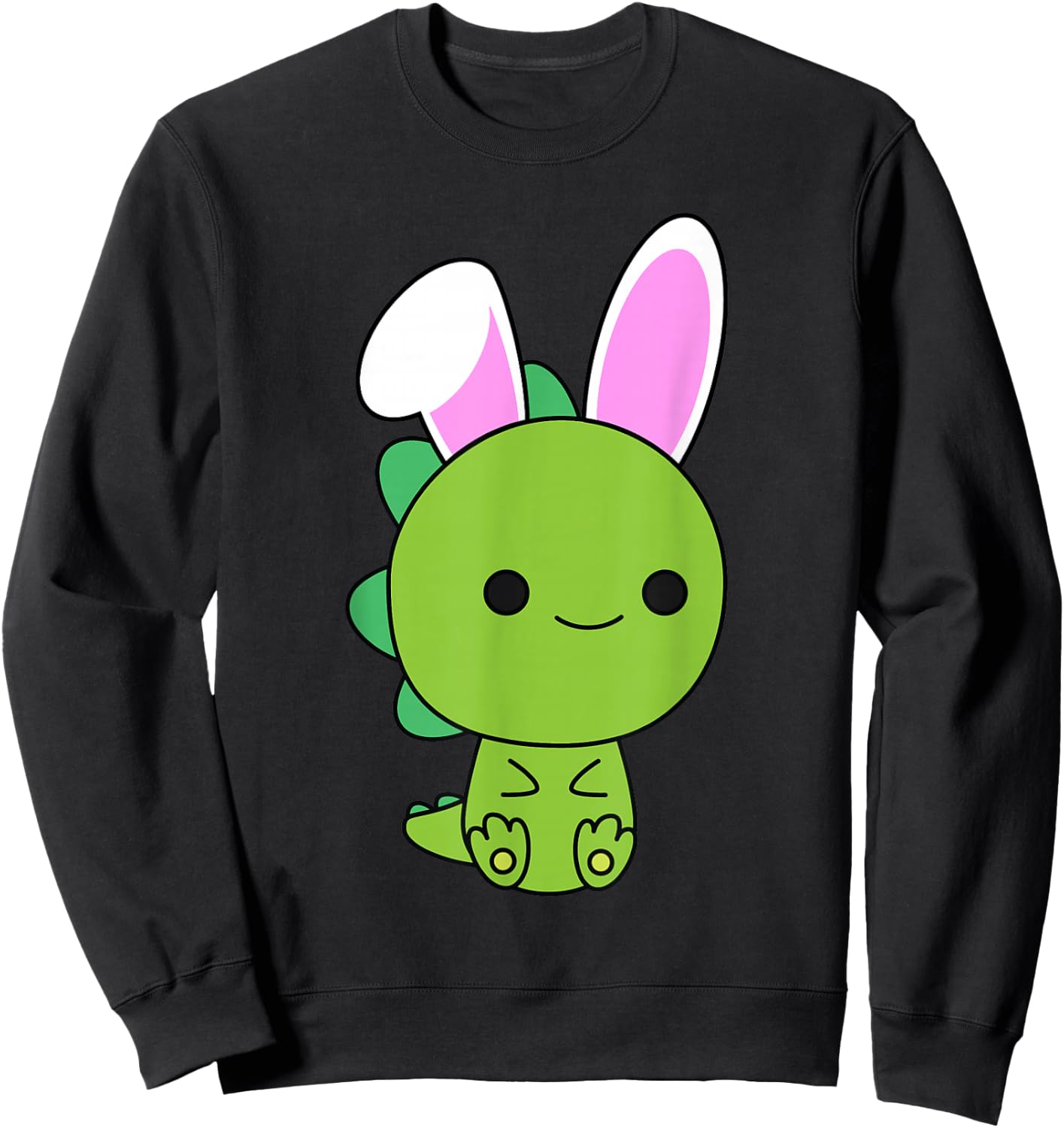 Cute Baby Dinosaur Bunny Rabbit Kawaii Otaku Sweatshirt - Sweatshirt | Black