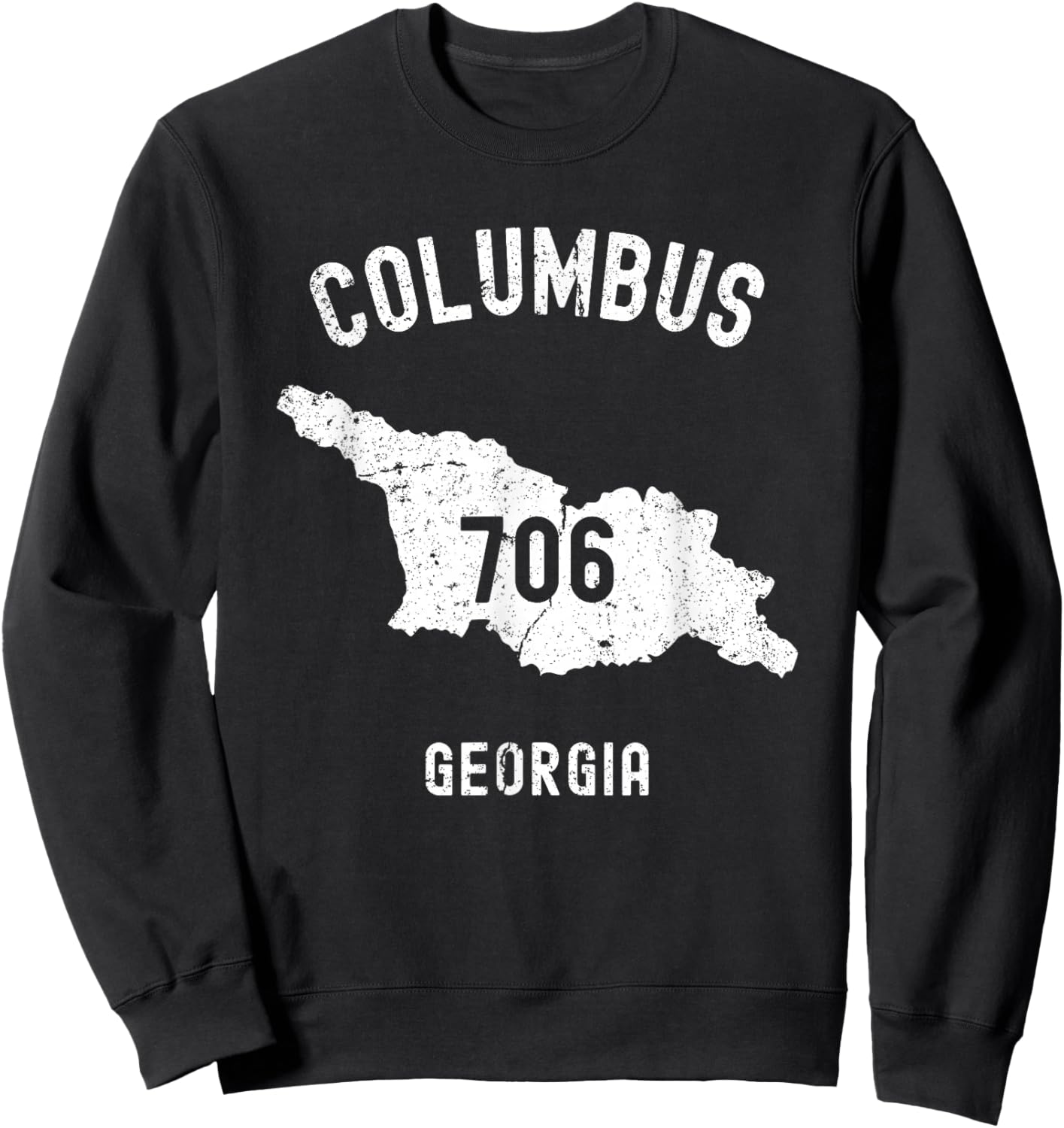 Columbus Georgia GA 706 Vintage Athletic Style Sweatshirt - Sweatshirt | Black