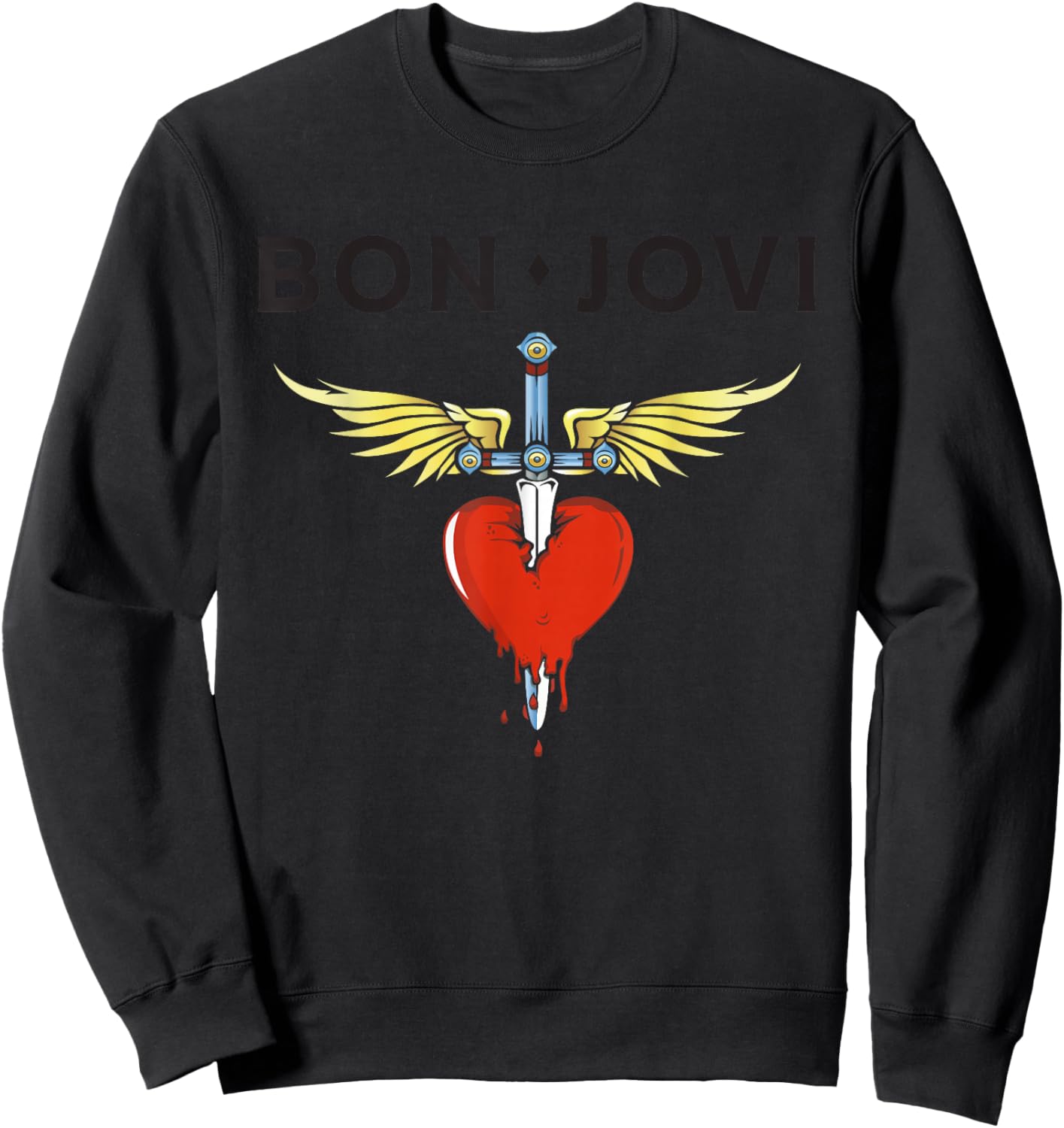 Offizieller Bon Jovi Herzdolch Sweatshirt - Sweatshirt | Black
