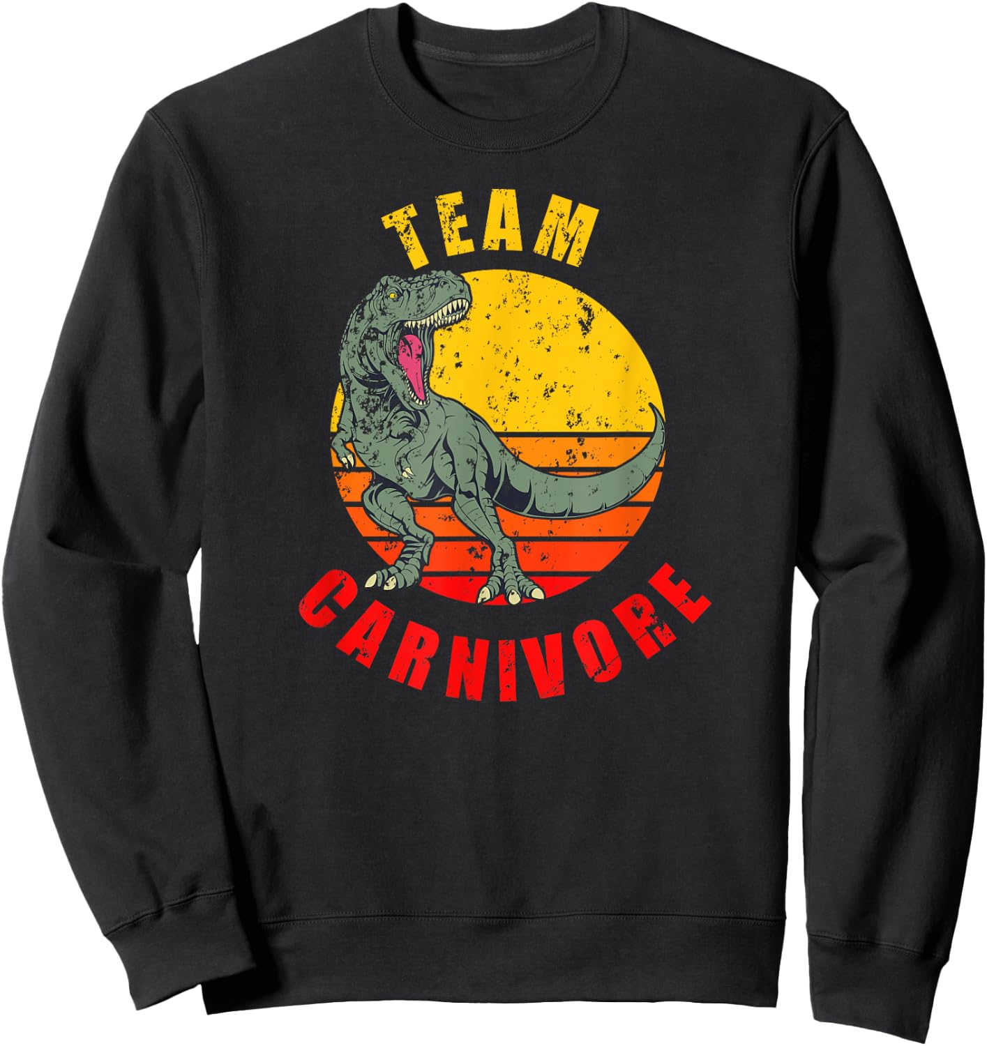 Team Carnivore Funny Dinosaur Meat BBQ Grilling Smoke Sweatshirt - Sweatshirt | Black