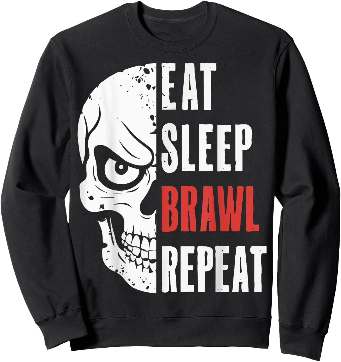 Eat Sleep Brawl Repeat Funny Video Gamer Gaming Sweatshirt - Sweatshirt | Black