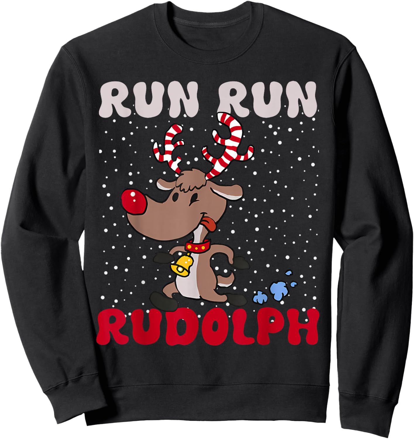 Cute Rudolph Christmas for Holiday Run Sweatshirt - Sweatshirt | Black