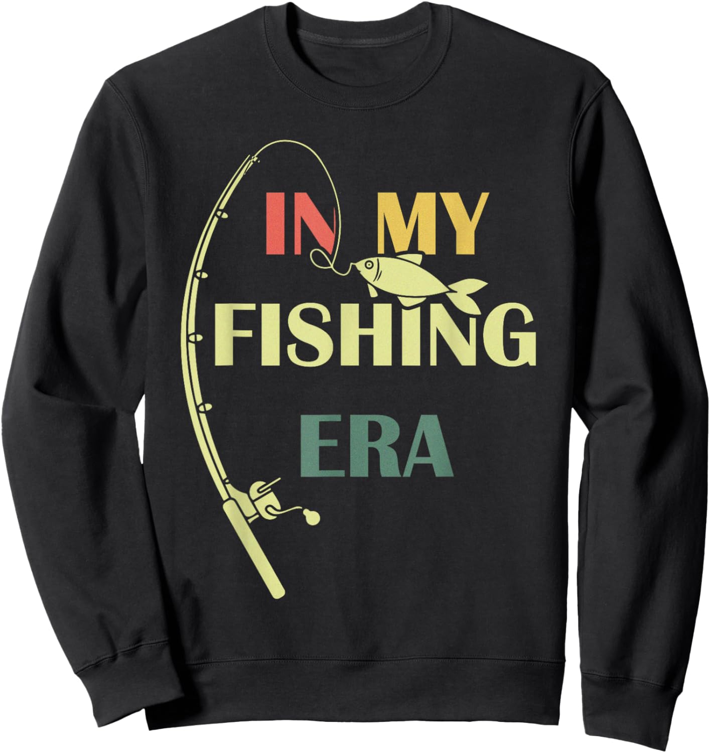 In My Fishing Era Fisherman Fishing Lover Bass Fish Funny Sweatshirt - Sweatshirt | Black