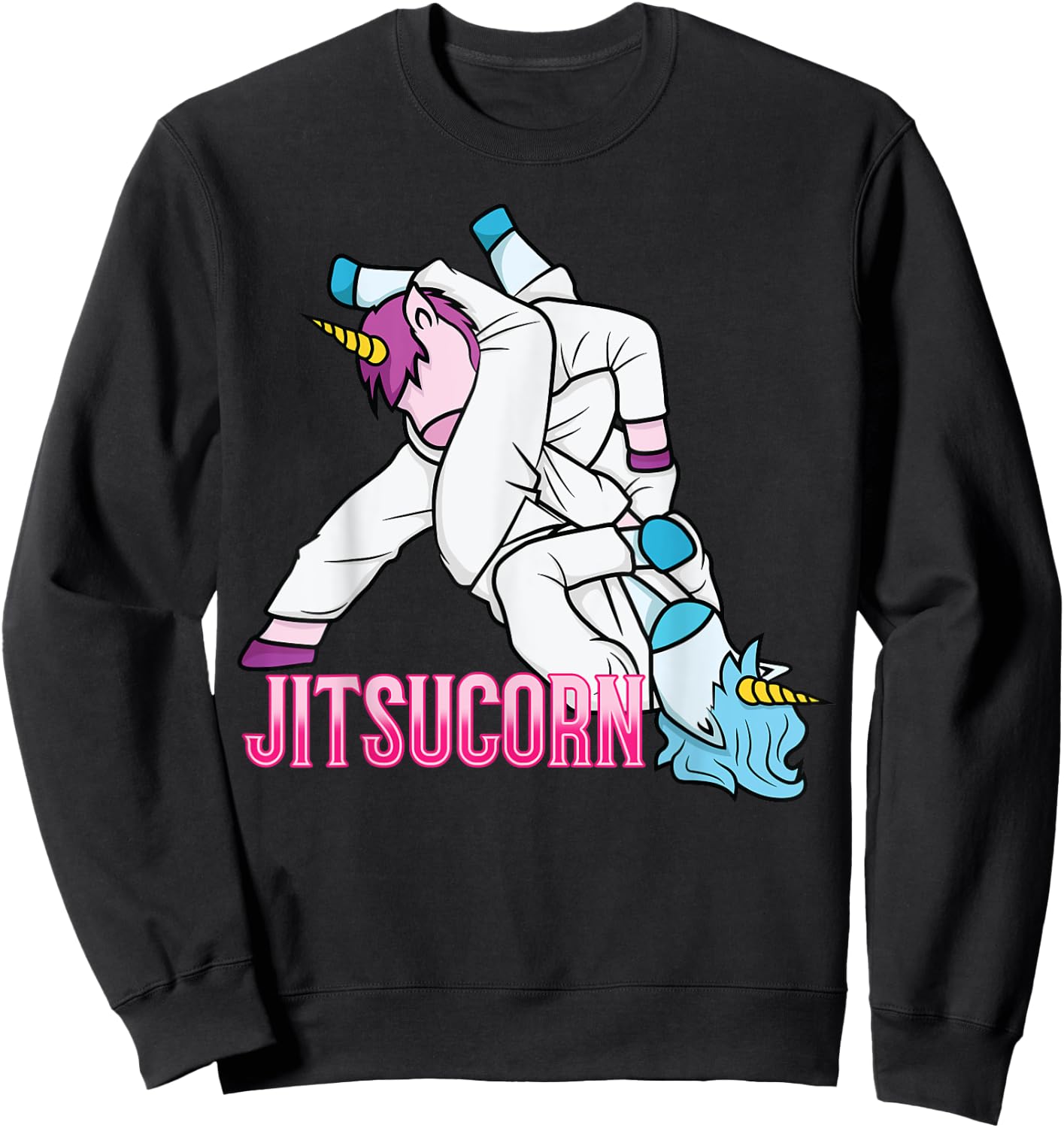 Jitsucorn Unicorn Funny Jiu Jitsu Combat BJJ MMA Girl Gift Sweatshirt - Sweatshirt | Black