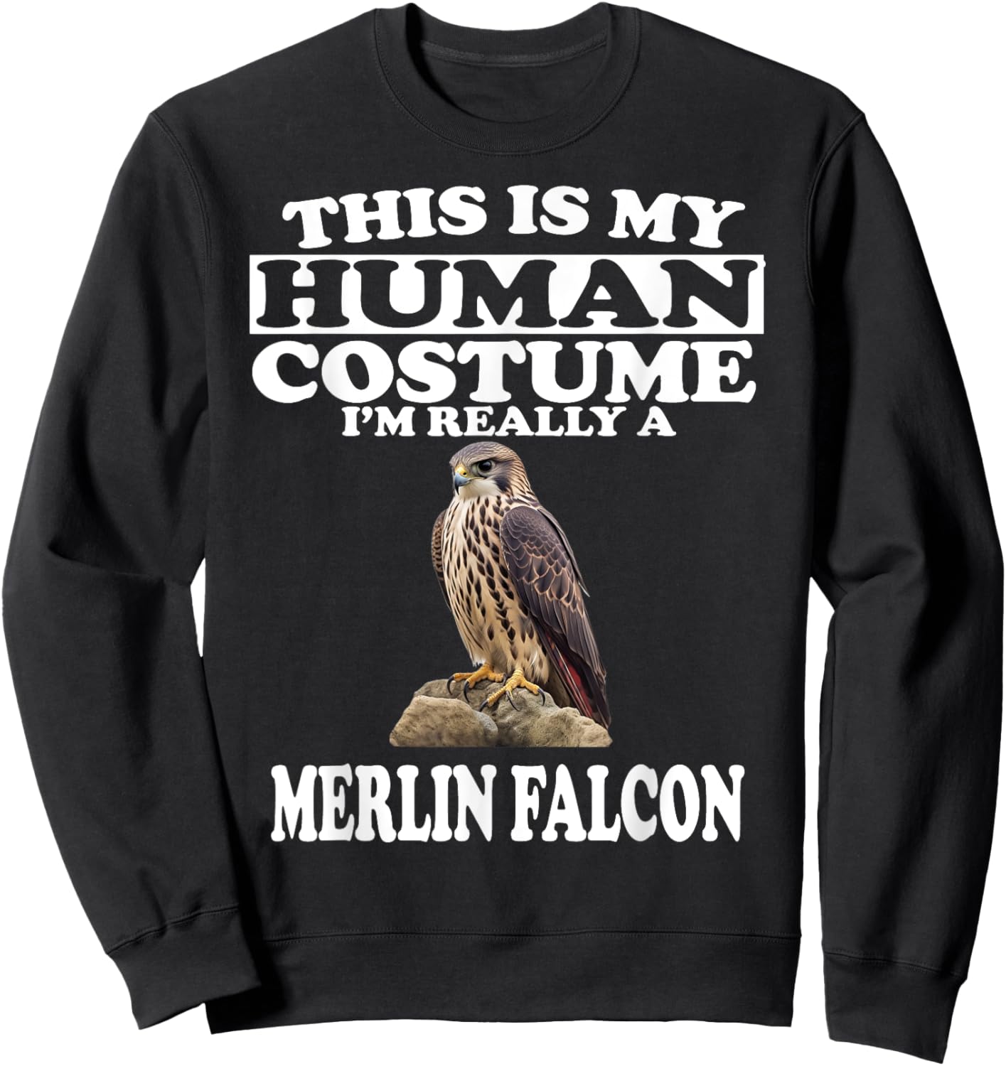 This is My Human Costume I'm Really A Merlin Falcon Sweatshirt - Sweatshirt | Black