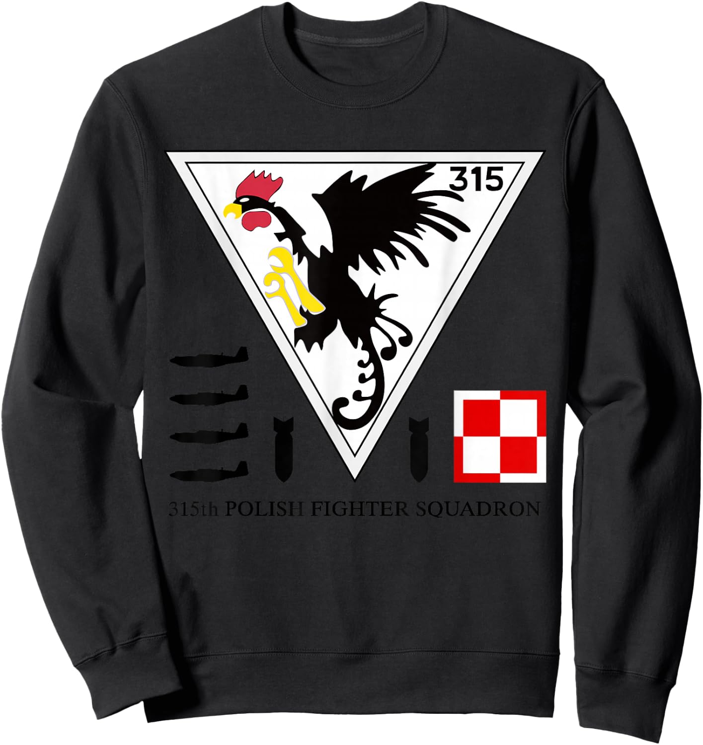 315th Polish Fighter Squadron Poland Air Force Sweatshirt - Sweatshirt | Black
